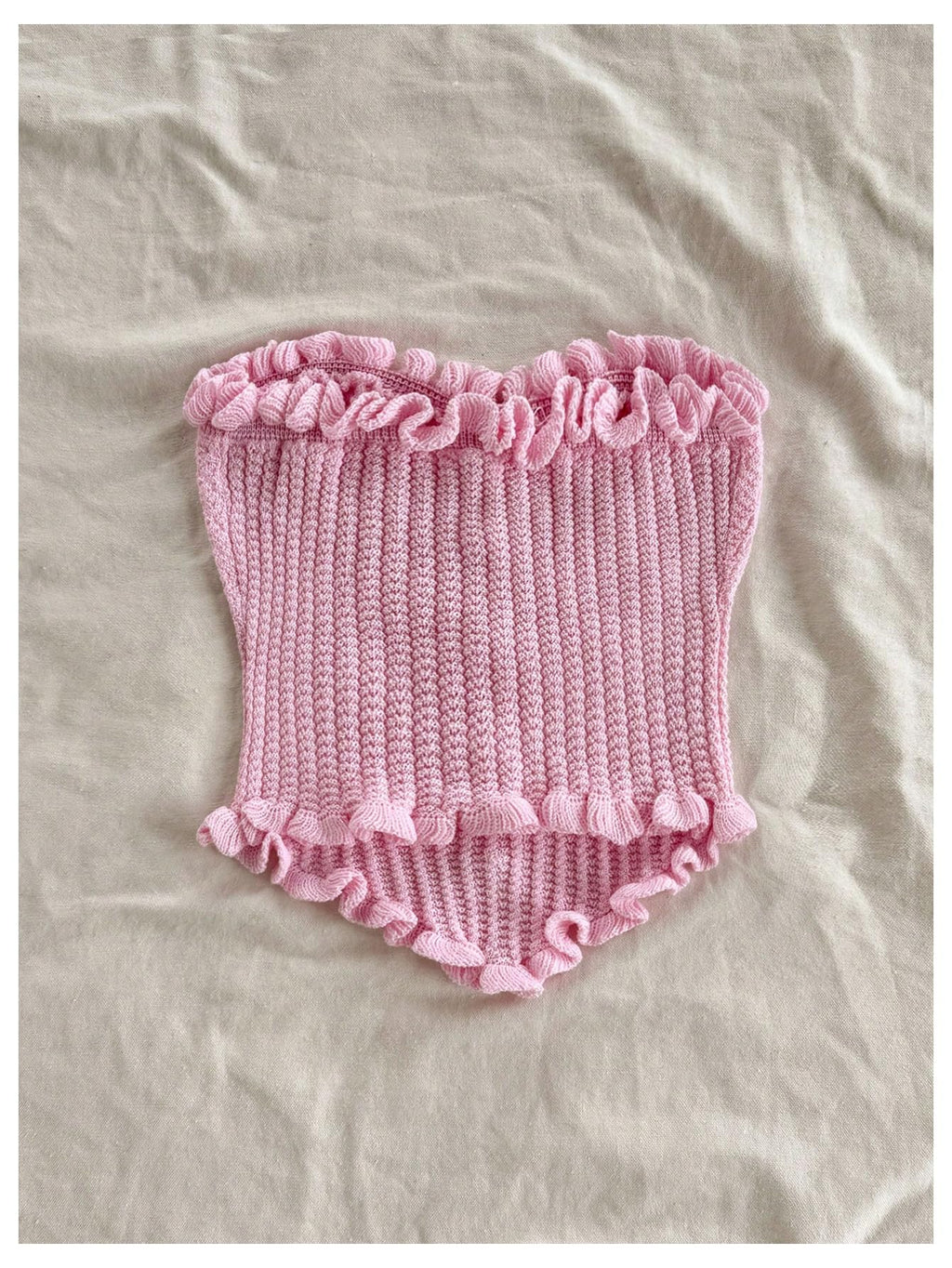 Women's Pearl Strapless Tops Summer Asymmetrical Tube Tops