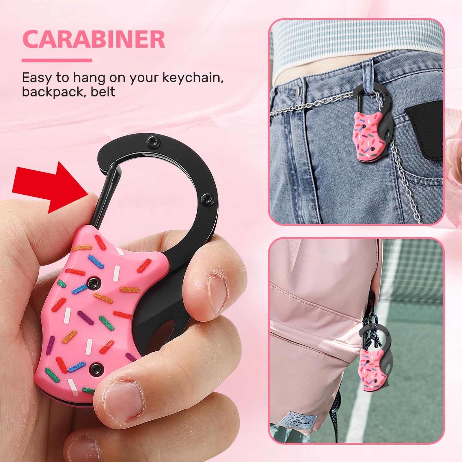 Folding Pocket Utility Knife,1.34''Blade Small EDC Knife,Pink Pocket Knife