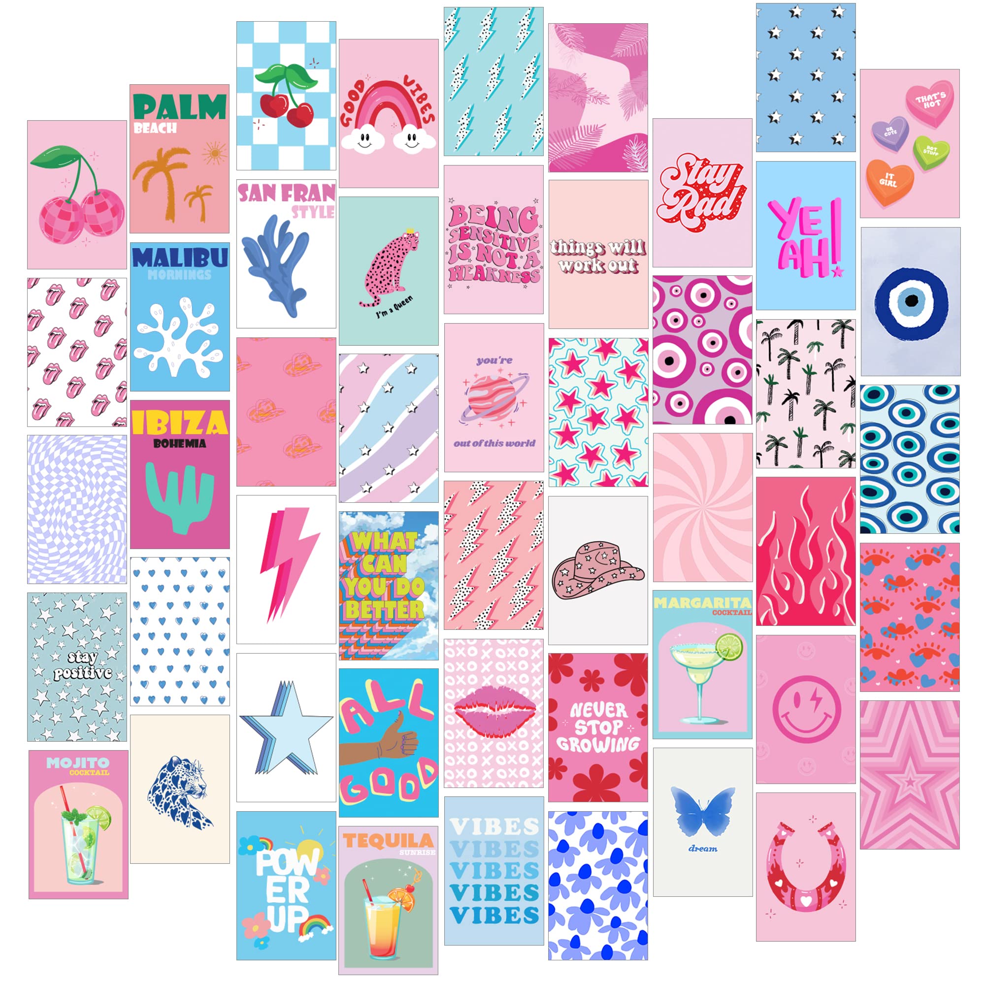 Preppy Aesthetic Wall Collage Kit â€?Cute Posters for Girls' Bedroom Decor