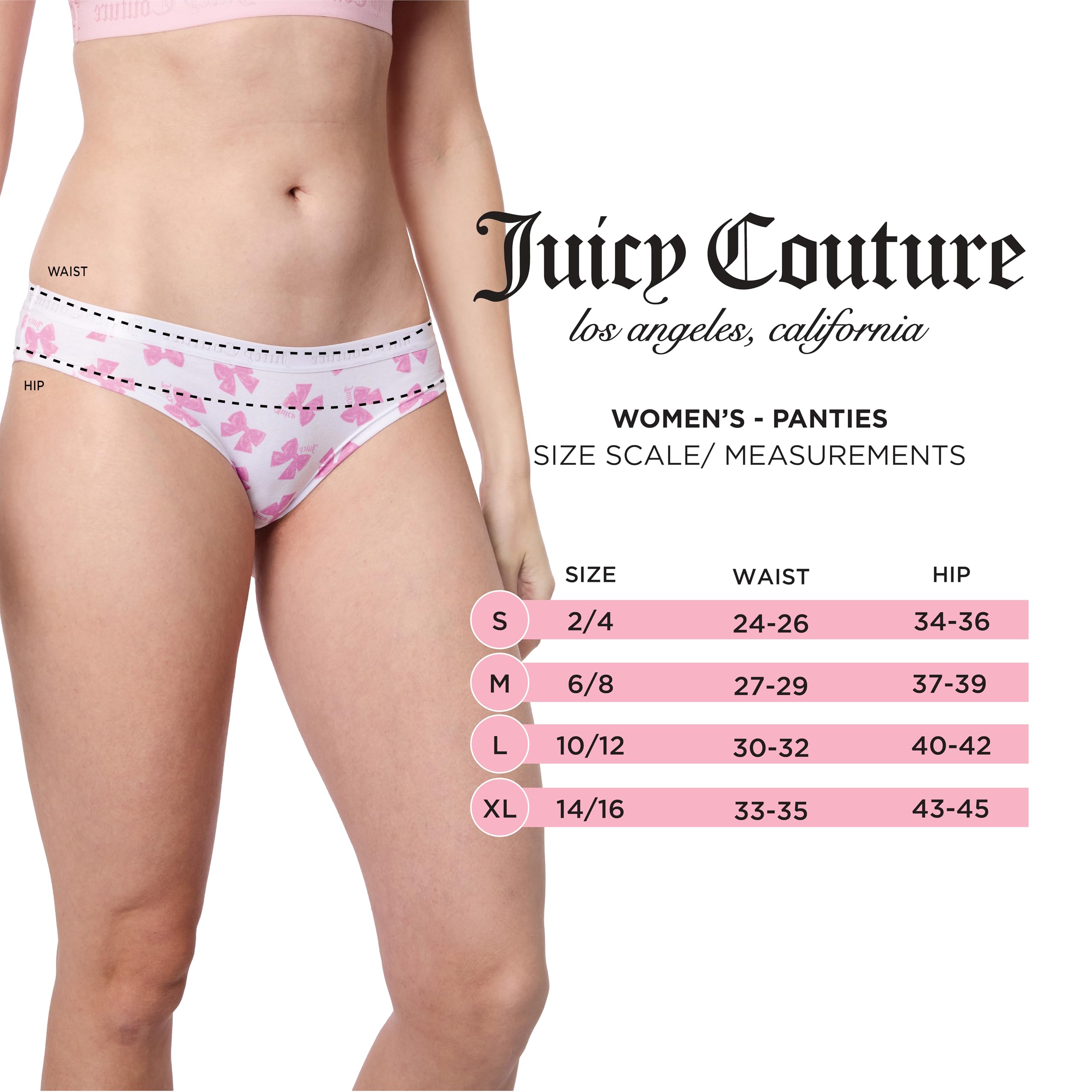 Juicy Couture Women's Cotton Underwear Set 5 Pack
