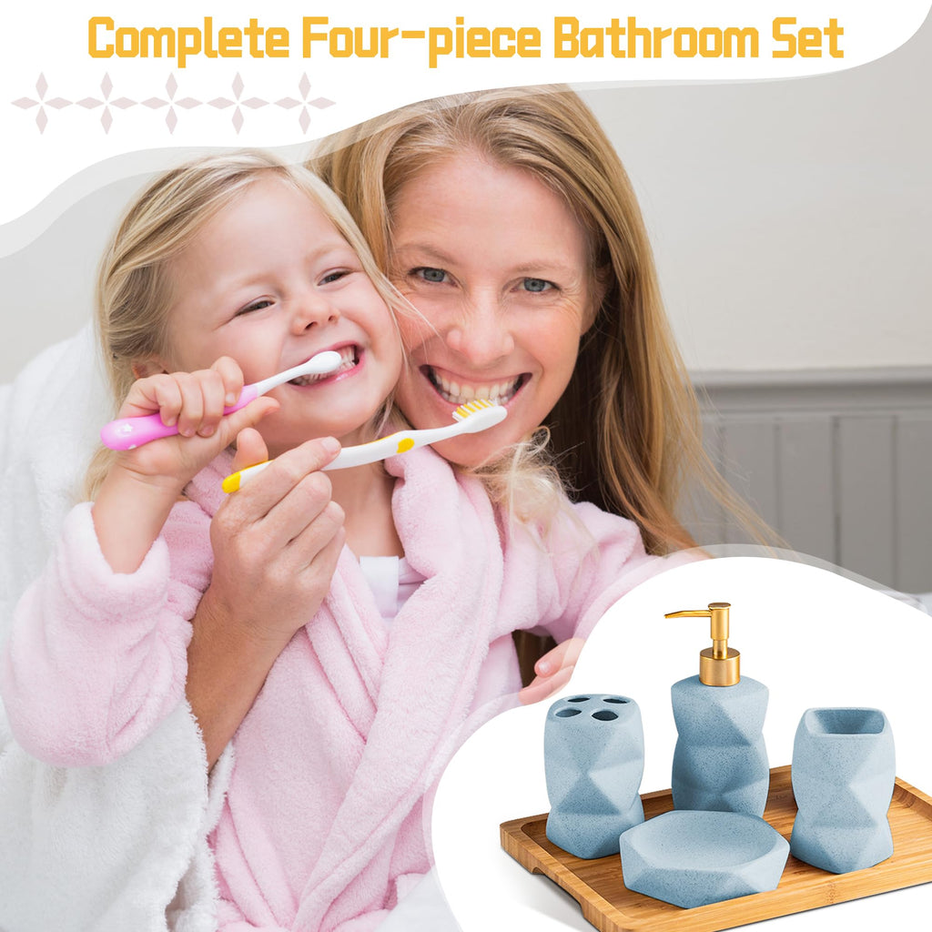 Ceramic Bathroom Accessories Set, Soap Dispenser, Toothbrush Holders, Tumbler, Soap Dish
