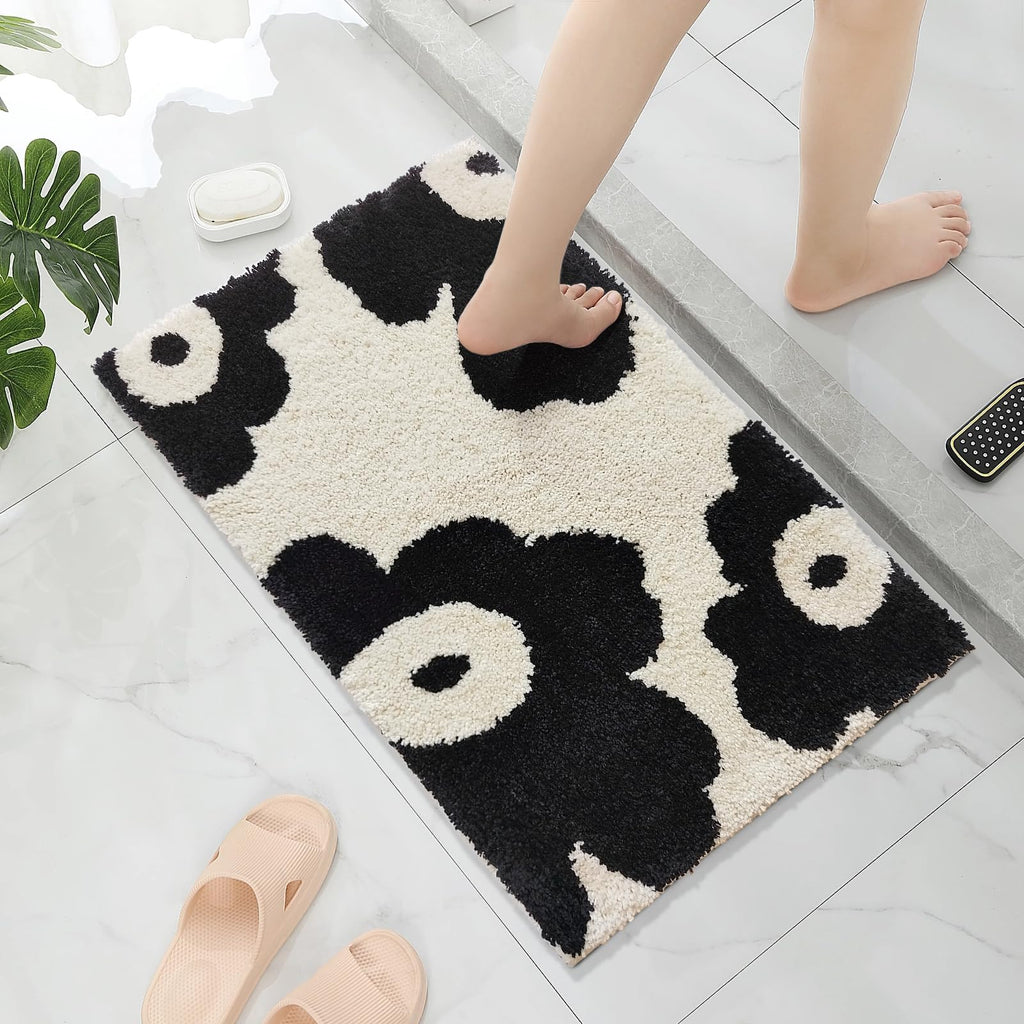 Cute Bath Mat for Bathroom Soft Super Absorbent Non Slip TPR Backing, Quick Drying, Machine Washable Bath