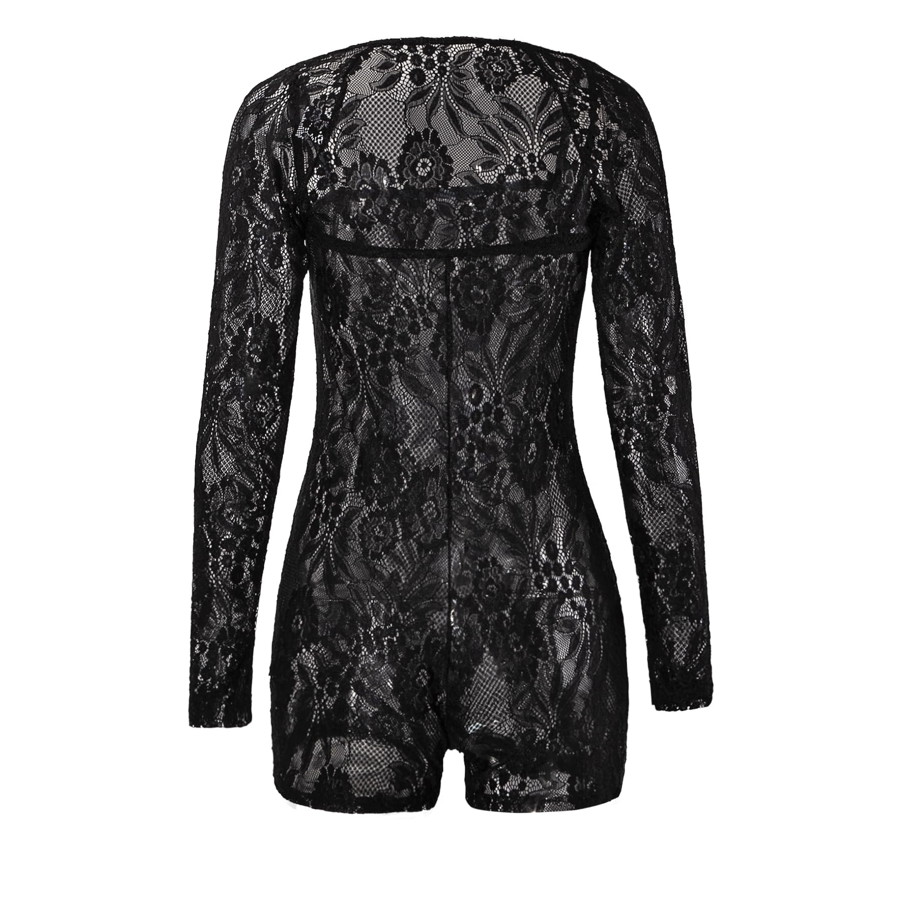 Women Floral Lace See Through 2 Piece Outfits Long Sleeve Cropped Cardigan and Shorts Jumpsuits Outfits