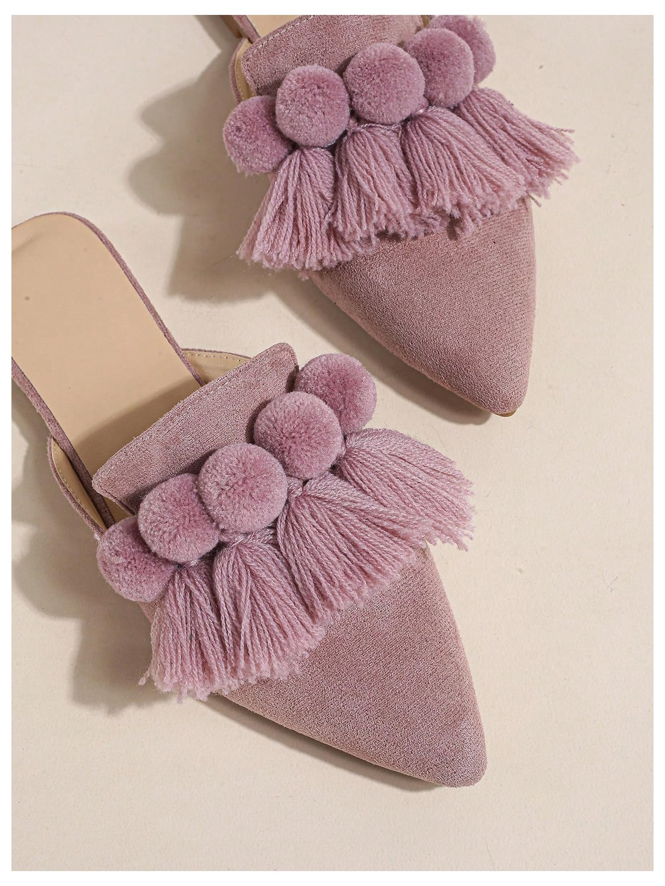 Women's Dress Shoes Slip On Flats Comfortable Pointed Toe Mules Dressy Casual Loafers Shoes