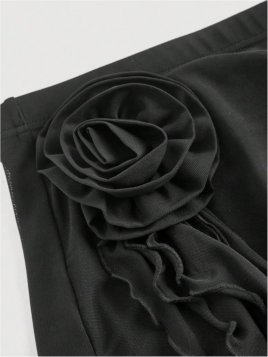 Women's 3D Floral Tiered Layer Mesh mini Skirt Coquette Ruffle Hem Bodycon Short Skirts