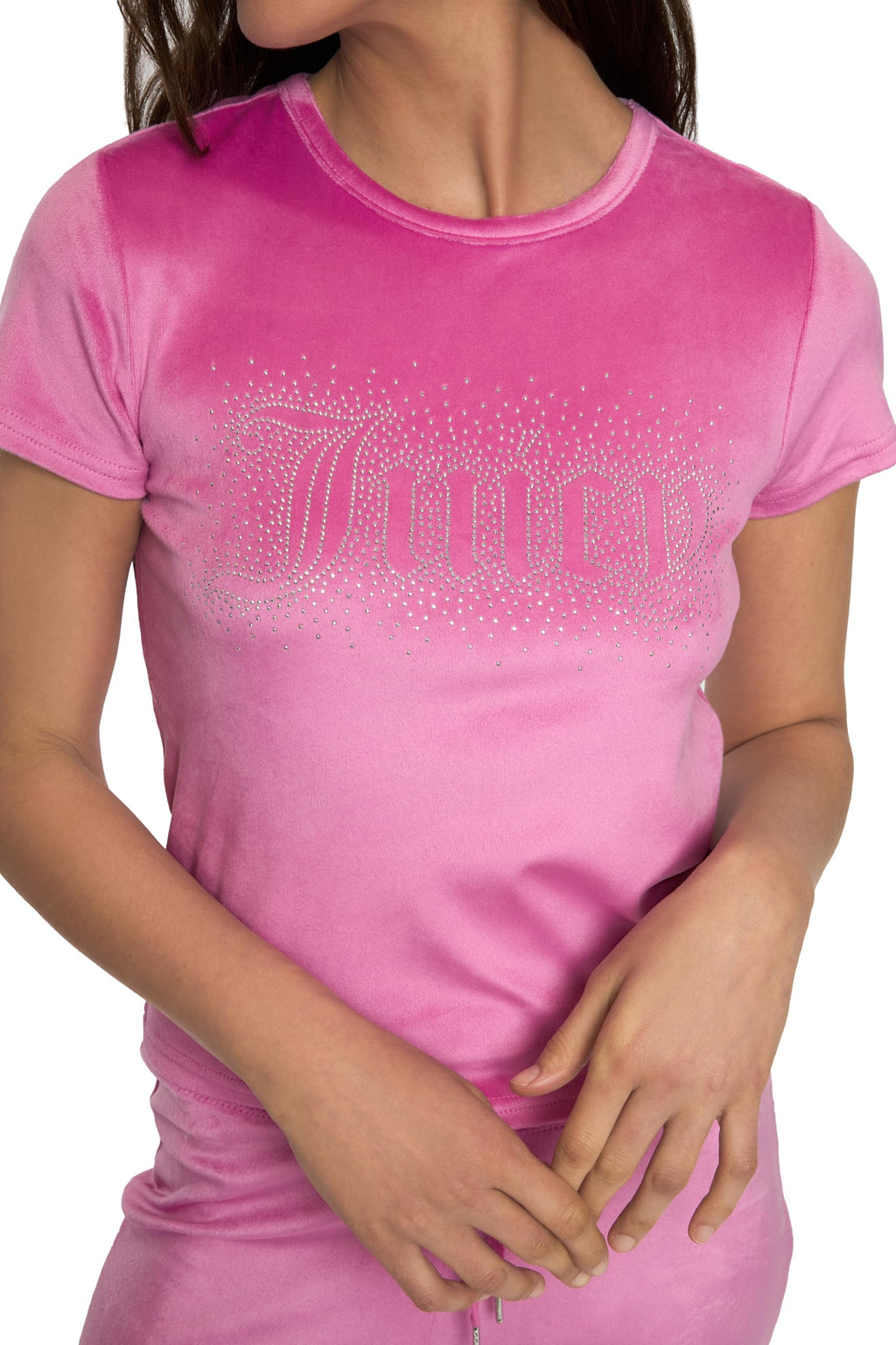 Juicy Couture Women's 2-Piece Velvet Fleece Lounge Sleepwear Set â€?Short Sleeve Shirt and Pants