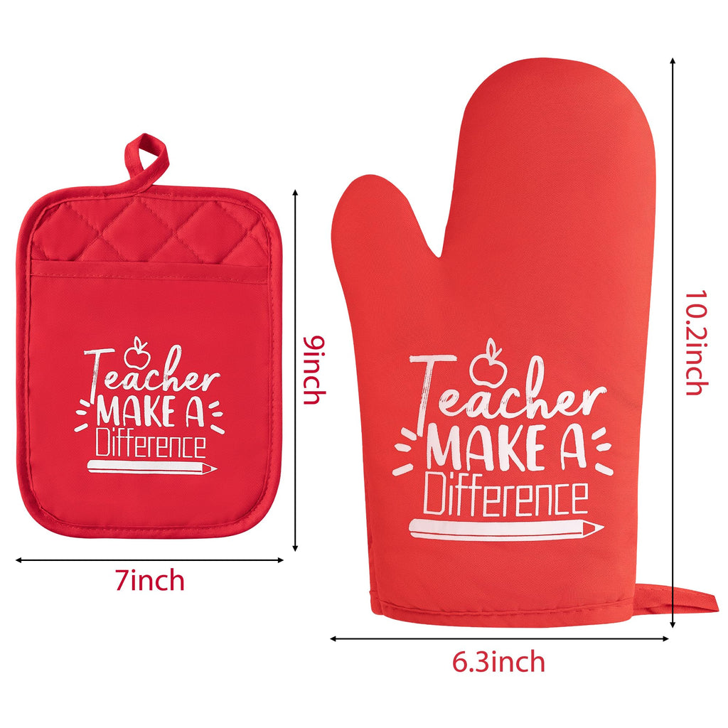 The Heart of The Home Heat Resistant Hot Pad Machine Washable Gloves with Hanging Loop Pocket