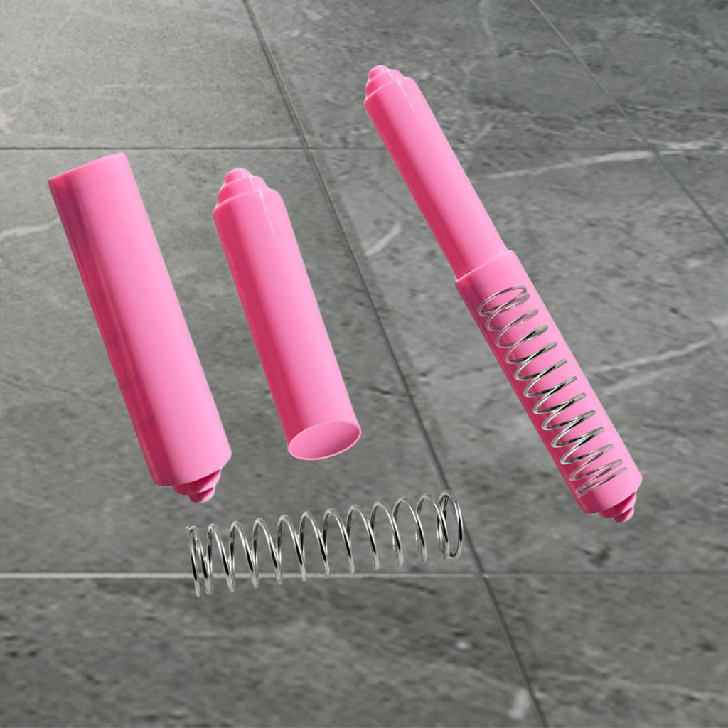 Pink Toilet Paper Roller Holder (7 Inch) - Plastic (Spring Loaded) Replacement Spindle Rod