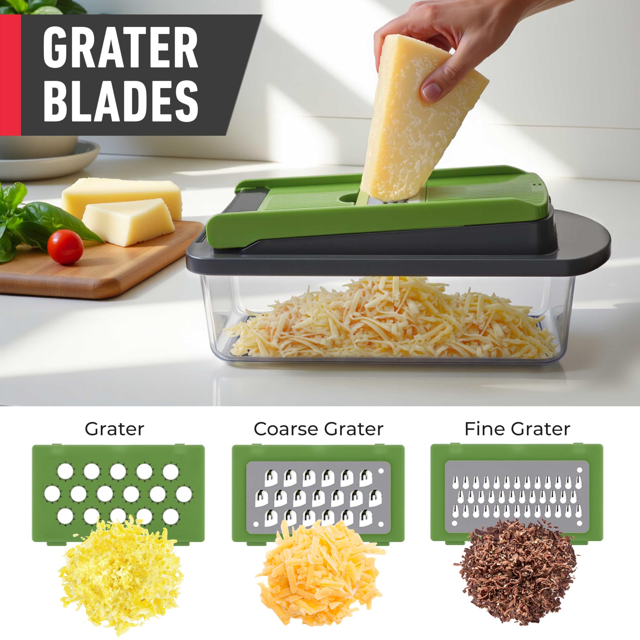 Mueller Pro-Series All-in-One, Mandoline Slicer for Kitchen, Food Chopper, Cucumber Slicer and Spiralizer, Cutter, Dicer, Grater, Kitchen Essentials