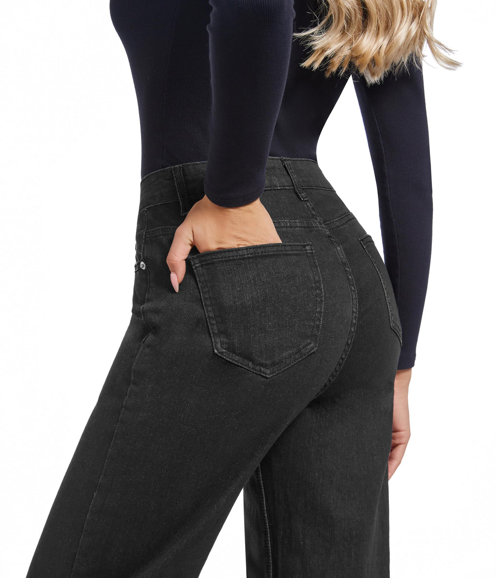 Women's Jeans Straight Leg Casual High Waisted Stretch