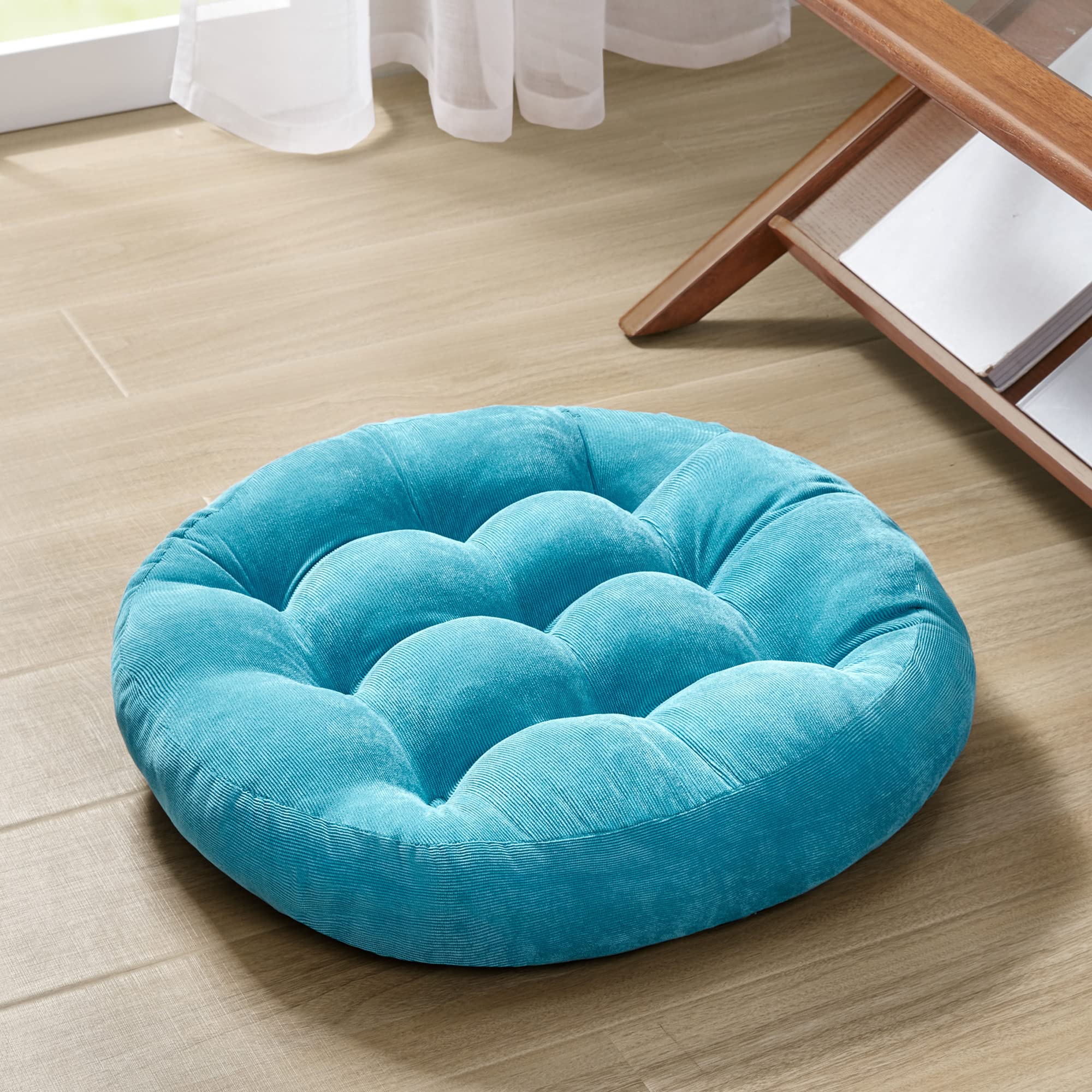 Square Large Pillows Seating Meditation Floor Pillow, Tufted Corduroy Cushion for Living Room