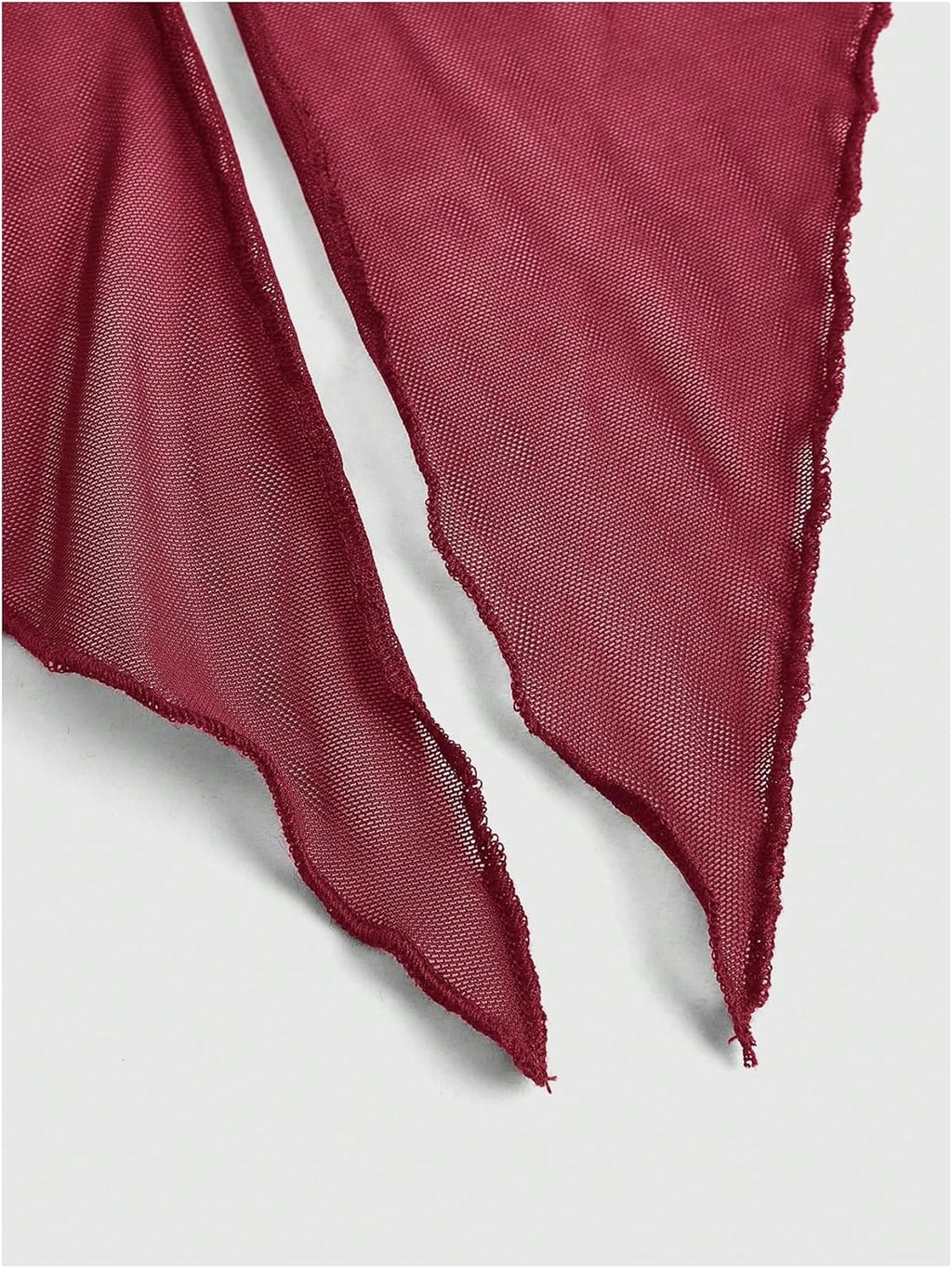 Women's Sheer Ruffle Trim Halter Tops Asymmetrical Hem Ruched Sleeveless Fitted Crop Tops Y2K Party Top