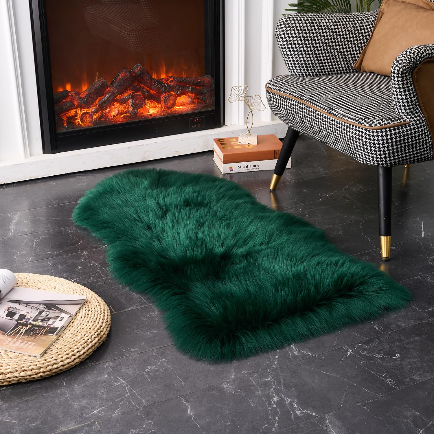 Ultra Soft Faux Fluffy/Fuzzy Shaggy Area Rug - Fur Chair Cover Seat Pad