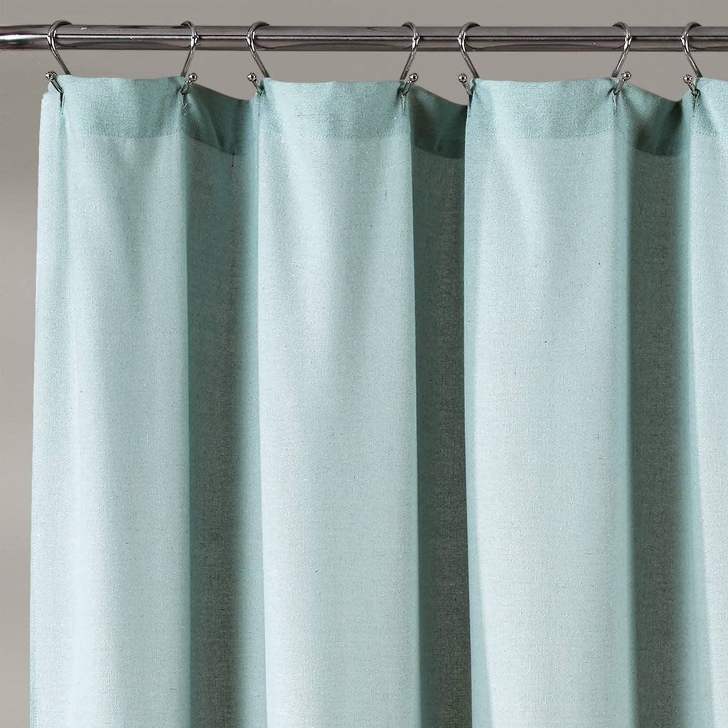 Lush Decor Linen Button Shower Curtain, 72" W x 72" L, Fabric Shower Curtains