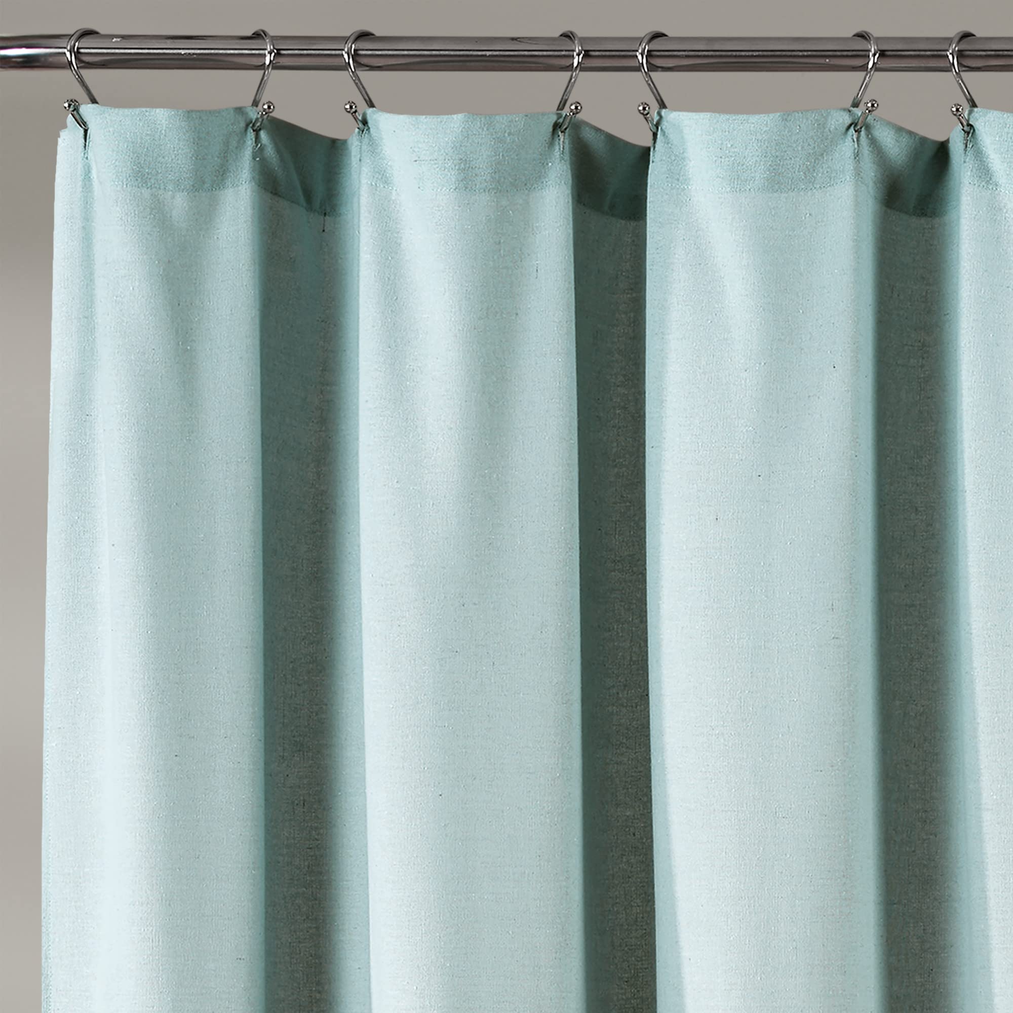 Lush Decor Linen Button Shower Curtain, 72" W x 72" L, Fabric Shower Curtains