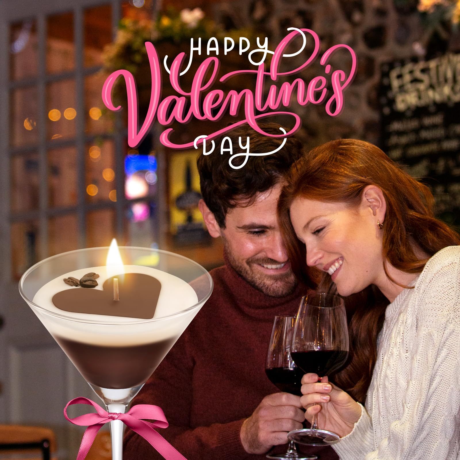 Chocolate Espresso Martini Candle â€?Scented Soy Wax Candle with Coffee & Cocoa Aromas, Long-Lasting 40H Burn Time