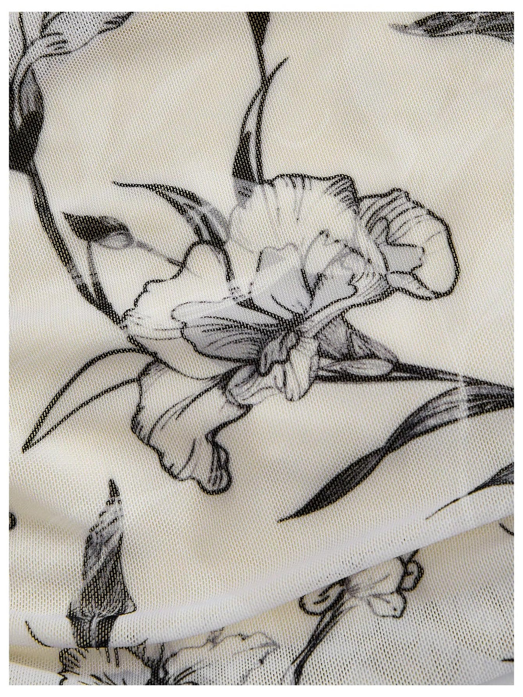 Women's 2 Piece Outfits Mesh Floral Print Strapless Cropped Tube Tops Bodycon Midi Skirt Set