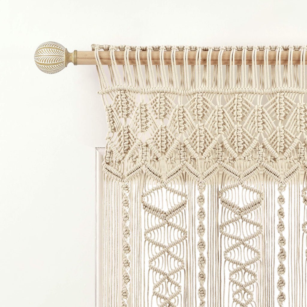 Lush Decor Boho Macrame Textured Cotton Valance Curtain