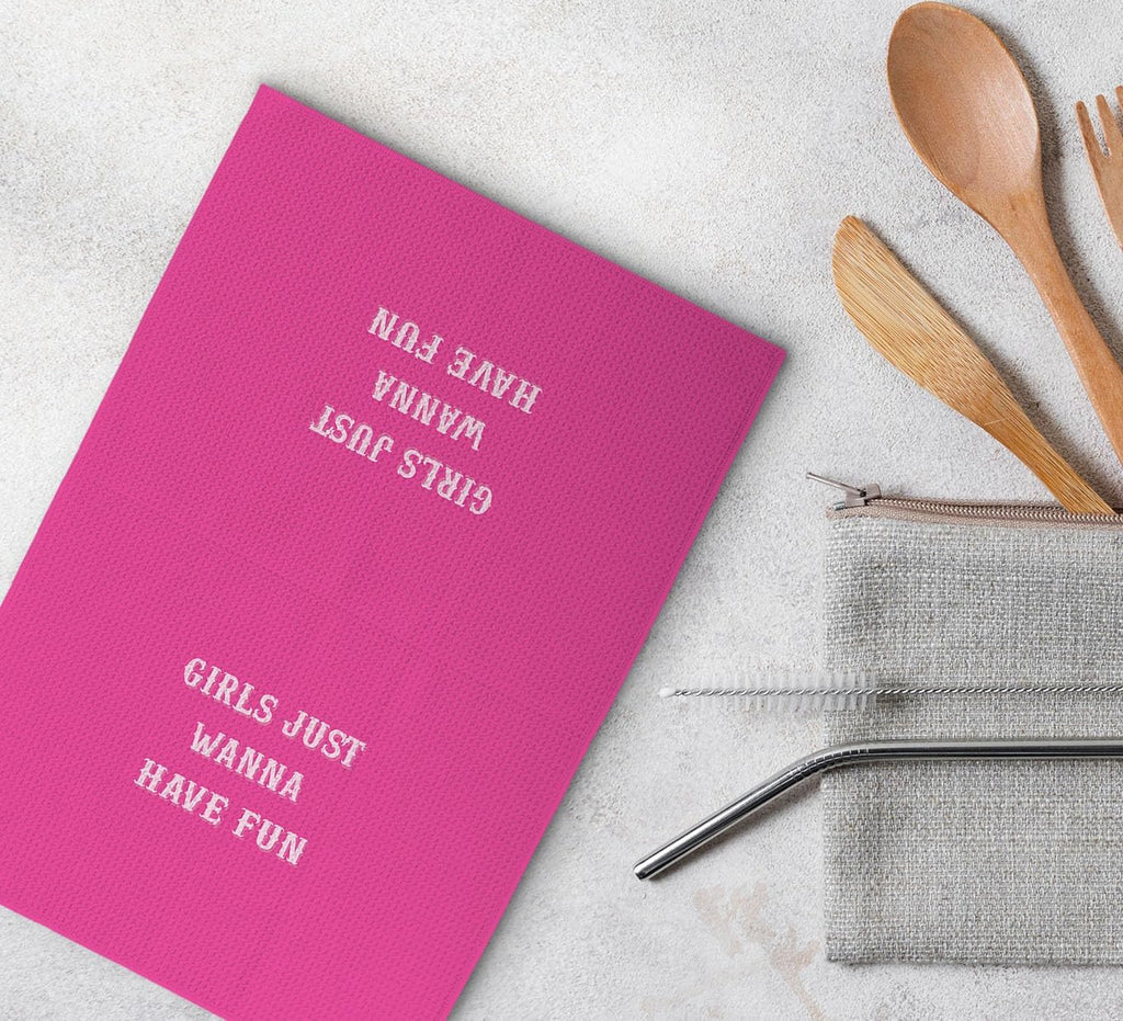 Pink Girls Just Wanna Have Fun Hand Towels