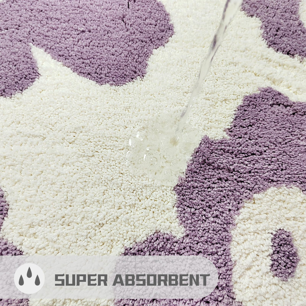 Cute Bath Mat for Bathroom Soft Super Absorbent Non Slip TPR Backing, Quick Drying, Machine Washable Bath