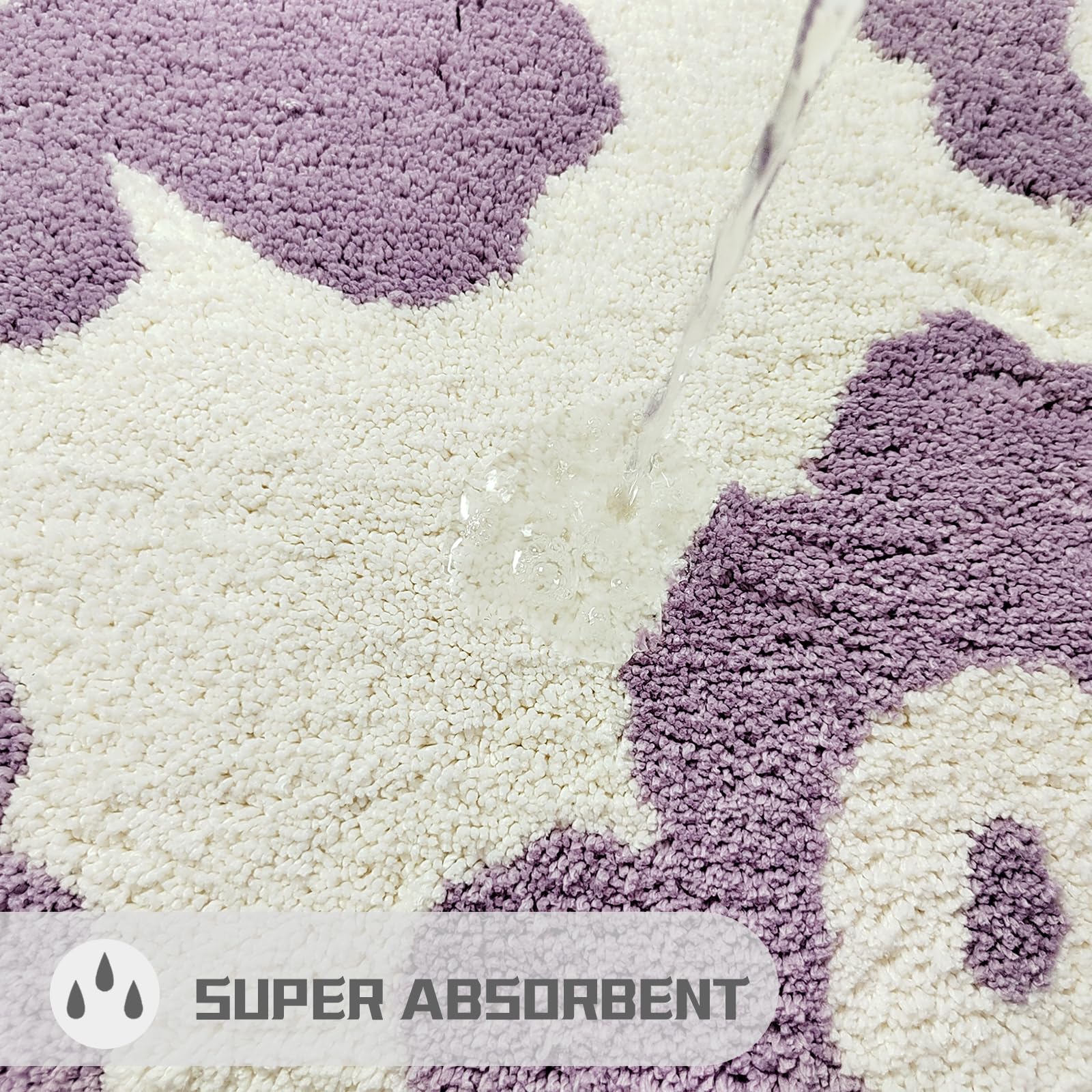 Cute Bath Mat for Bathroom Soft Super Absorbent Non Slip TPR Backing, Quick Drying, Machine Washable Bath