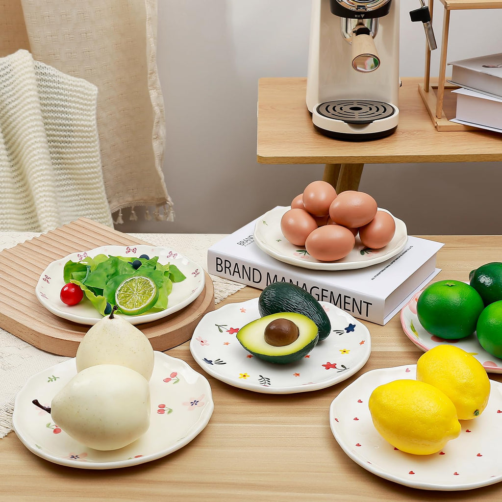 Ceramic Dinner Plates, 8" Modern Rustic Appetizer Plate