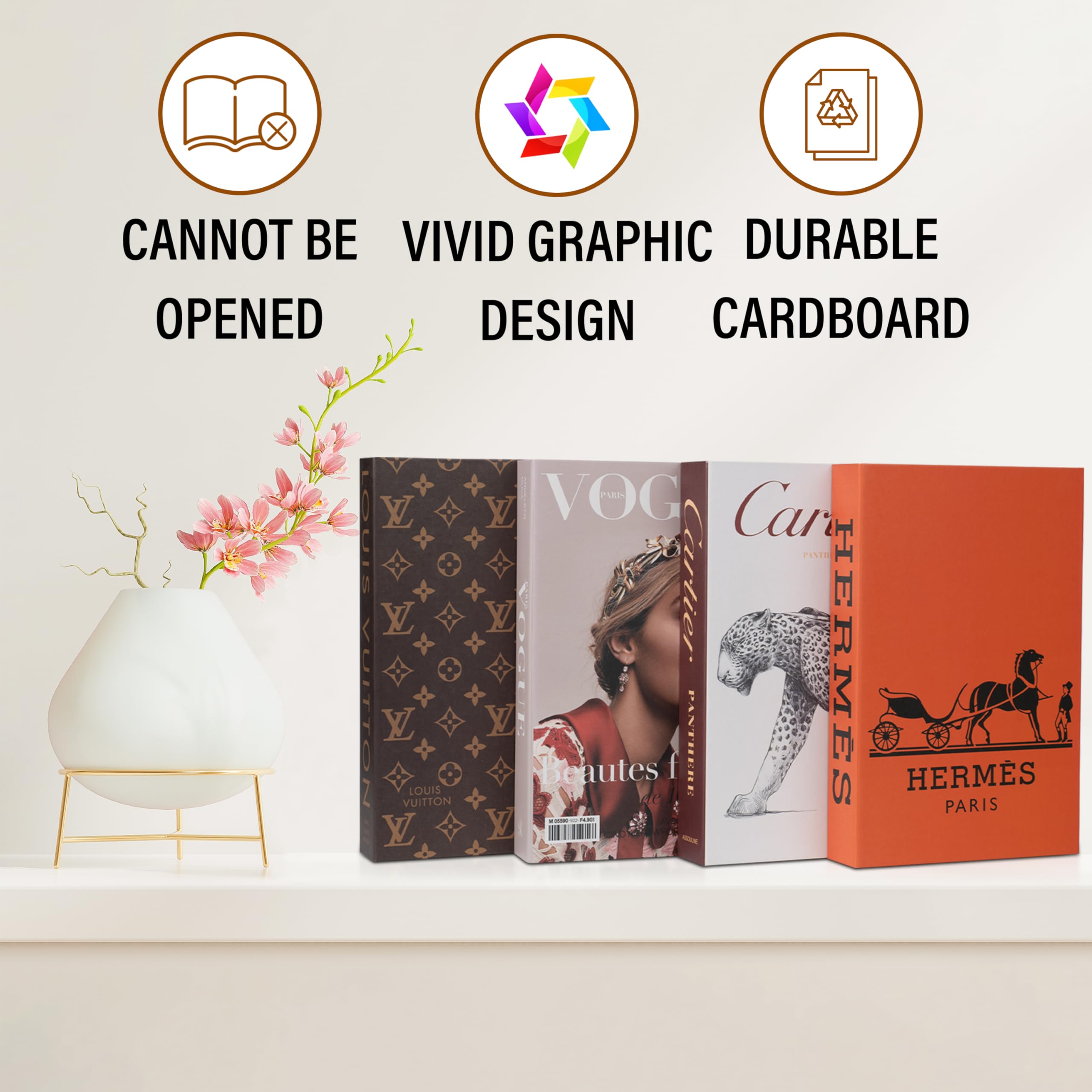 Decorative Faux Books â€?Aesthetic Home Decor Set for Living Room, Bookshelf, and Preppy Spaces