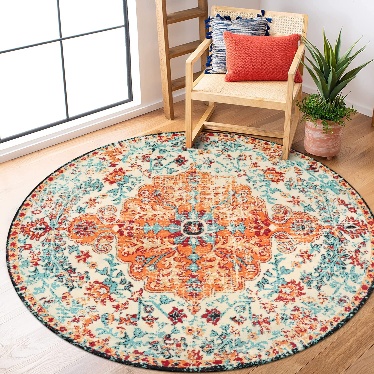 Floral Bohemian Medallion Area Rugs