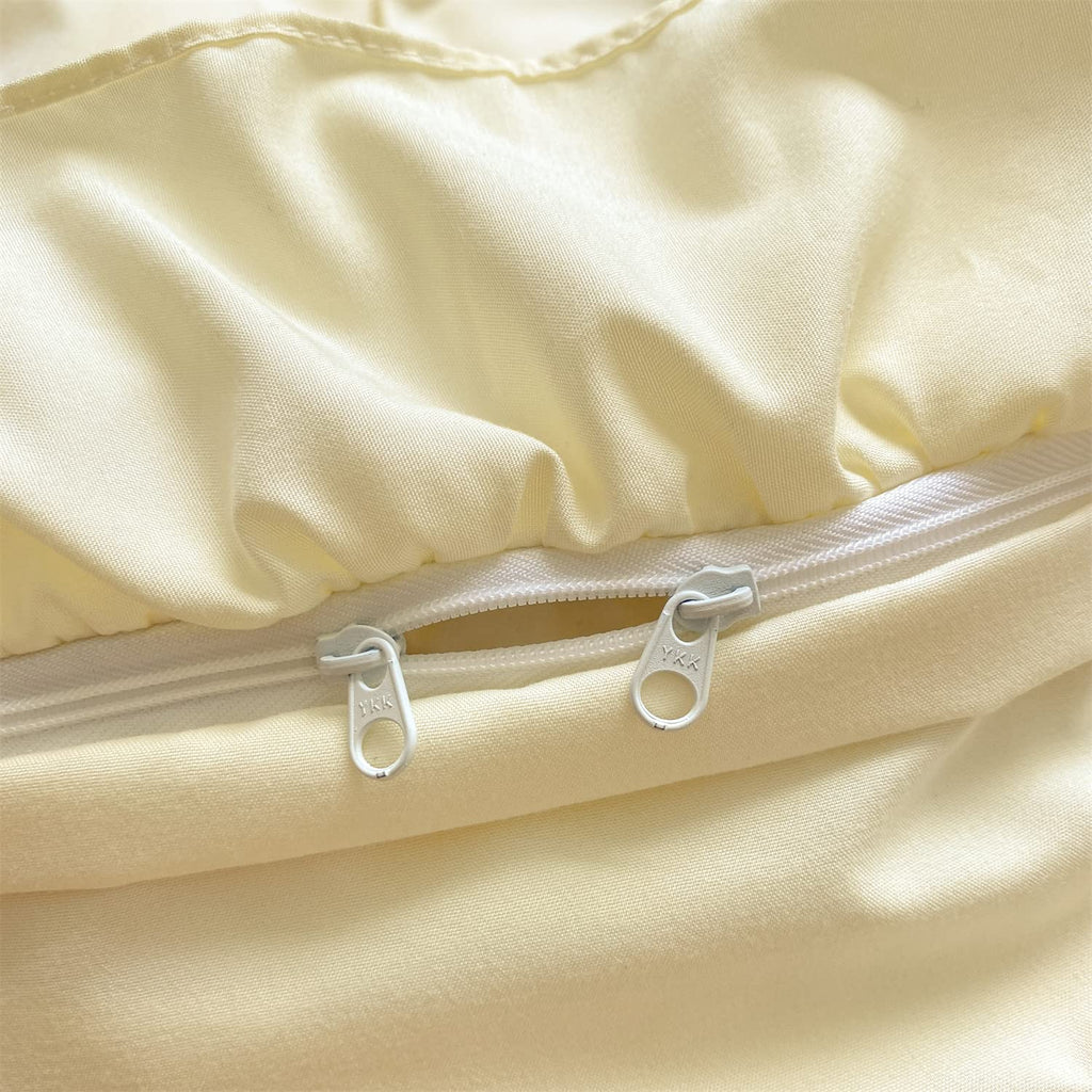 Chic Ruffle Lace Polyester Duvet Cover Set - Bedding-2 Piece Twin Duvet Cover with Zipper Closure - Ultra Soft and Light Weight