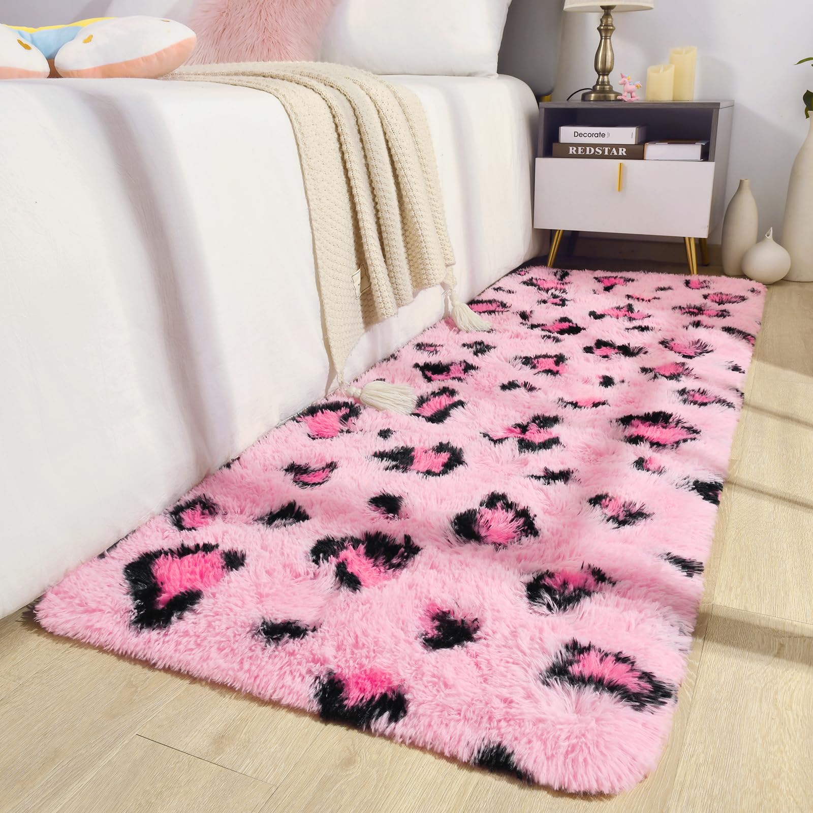 Leopard Rugs, Soft Bedroom Rugs - Fluffy Living Room Rugs, Girls Room Decor