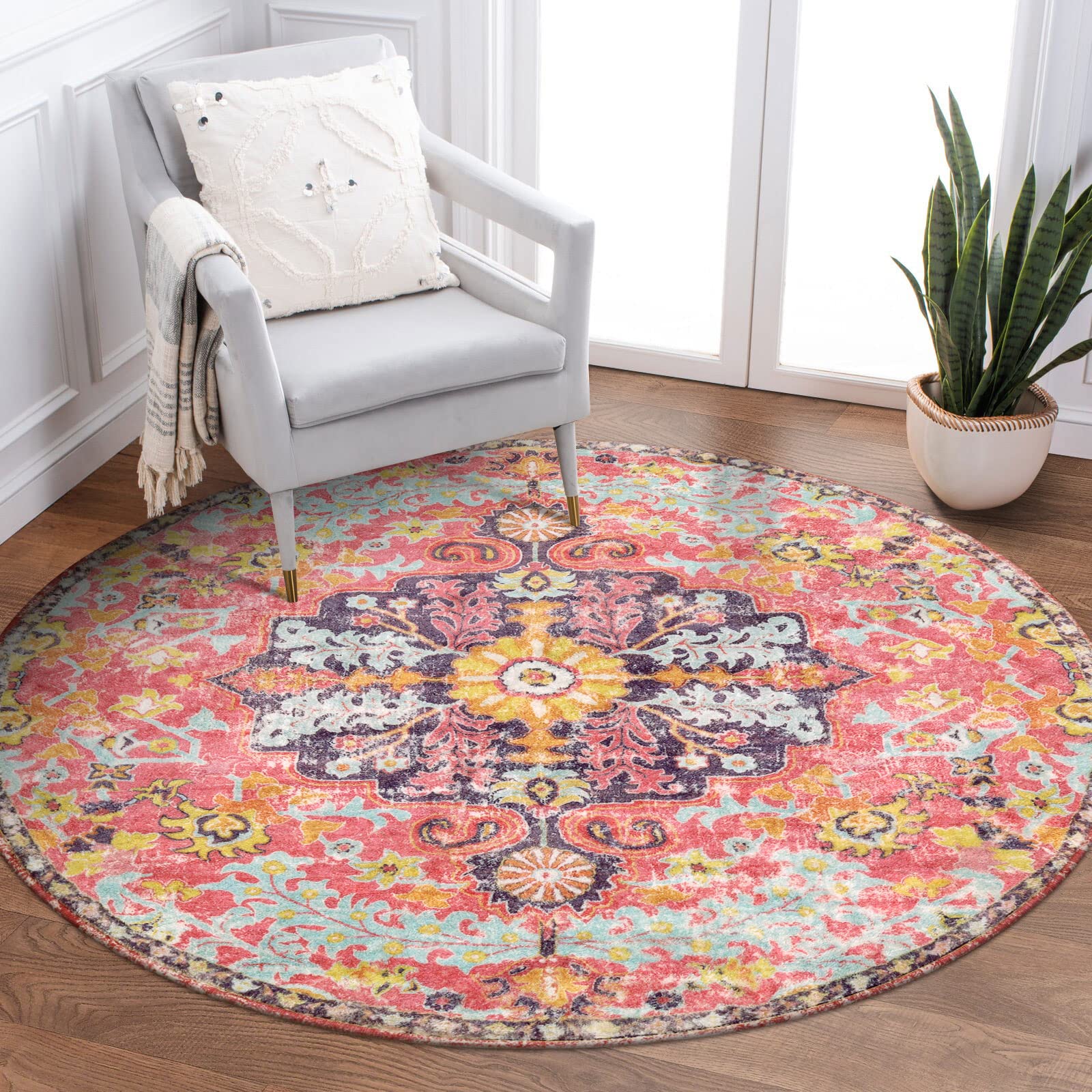Floral Bohemian Medallion Area Rugs