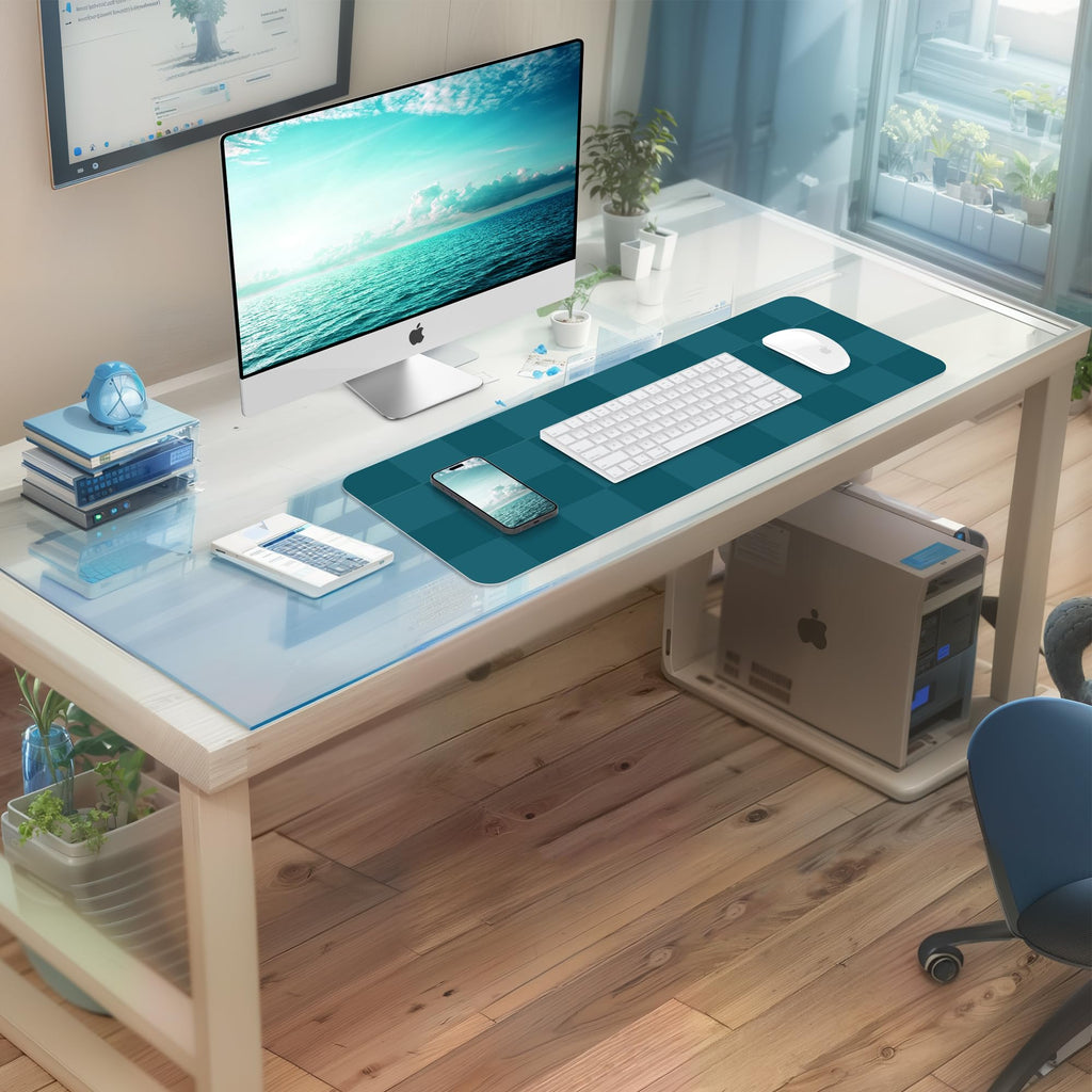 Large Non-Slip Desk Pad - Waterproof PU Leather Desk Protector, 31.5" x 12"