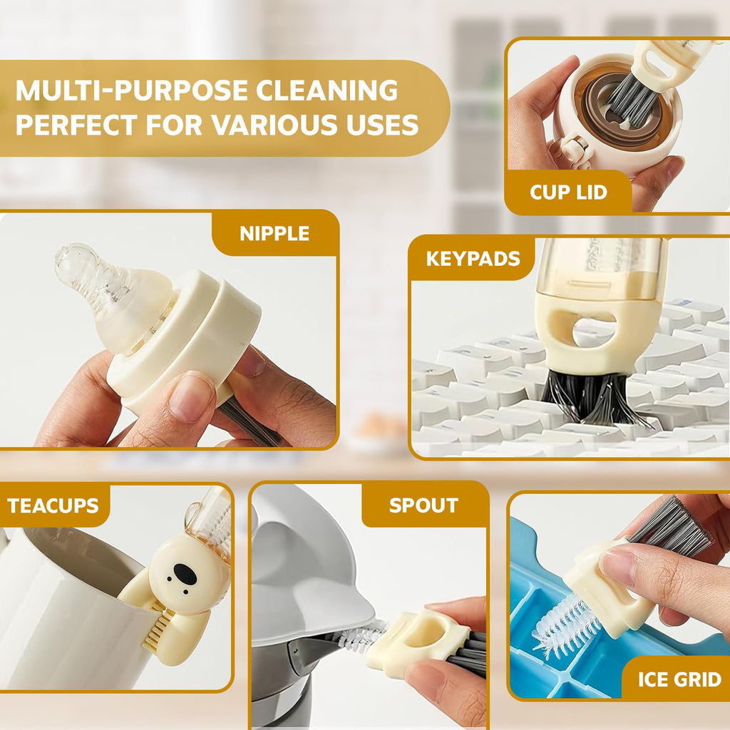 Cup Lid Cleaning Brush, 3 in 1 Cup Cleaner Brush New Multifunctional Lid Cleaner Lid Brush Cleaning Tool Multipurpose