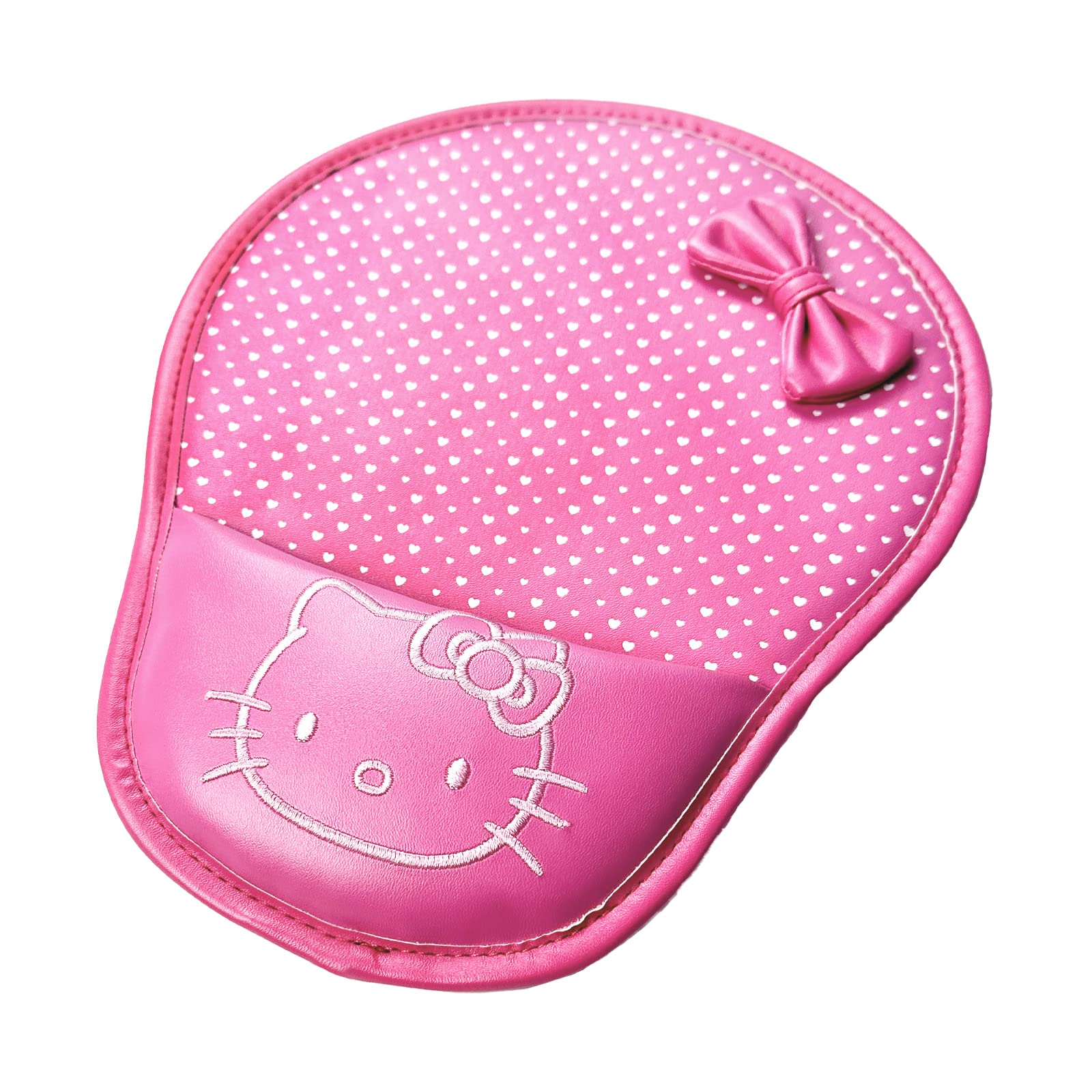 Hello Kitty Mouse Pad Wrist Protected Computer PU Leather Wrist Rest Mouse Pad Mat (Pink)