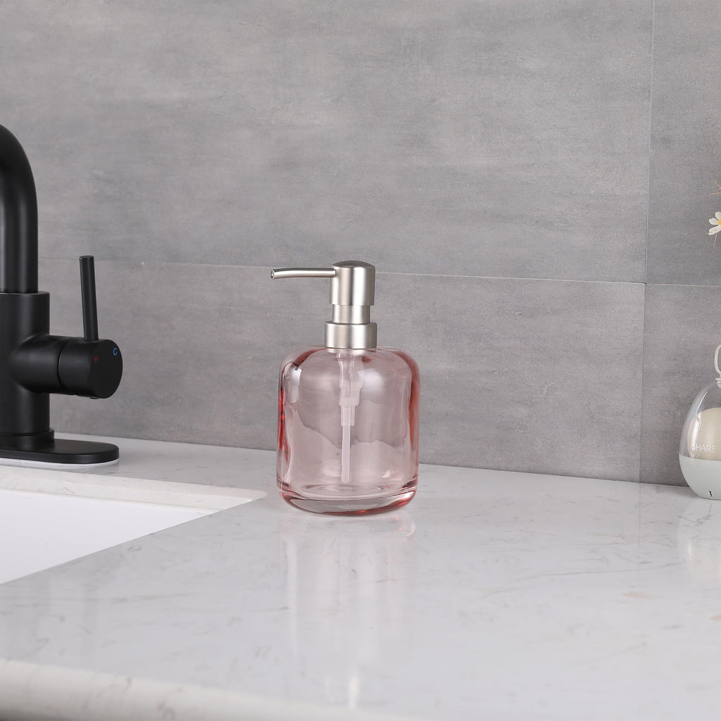 Glass Soap Pump Dispenser, Refillable Soap Dispenser