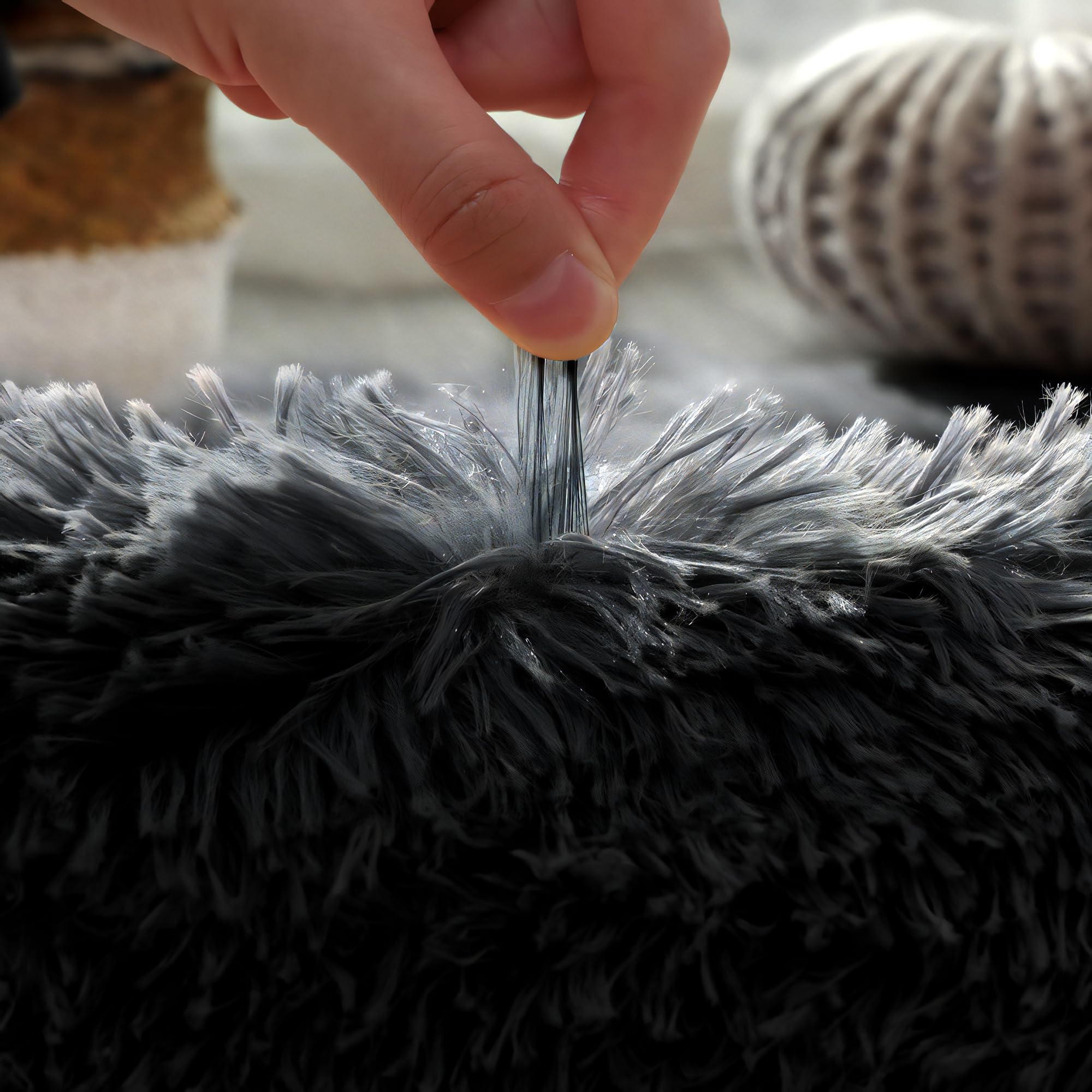 Shaggy Bathroom Rugs Sets 3 Piece for Bathroom Non-Slip - Water Absorbent Bath Rug Floor Mats Soft Washable Shower Rug with U-Shaped Contour Rug Toilet Lid Cover