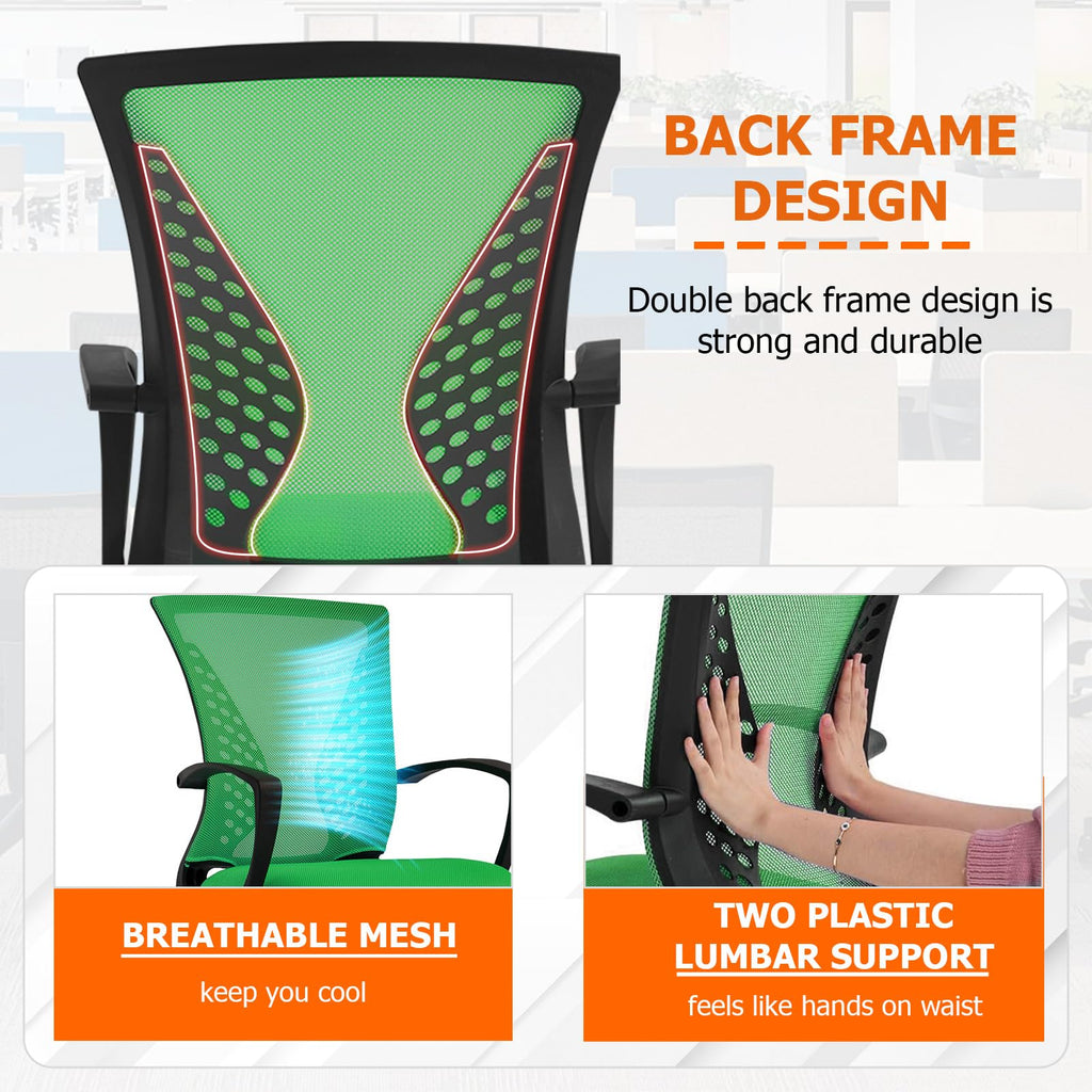 Mesh Desk Chair Ergonomic Computer Chair with Lumbar Support Armrest Mid Back 360 Degree Rolling Swivel Adjustable Height