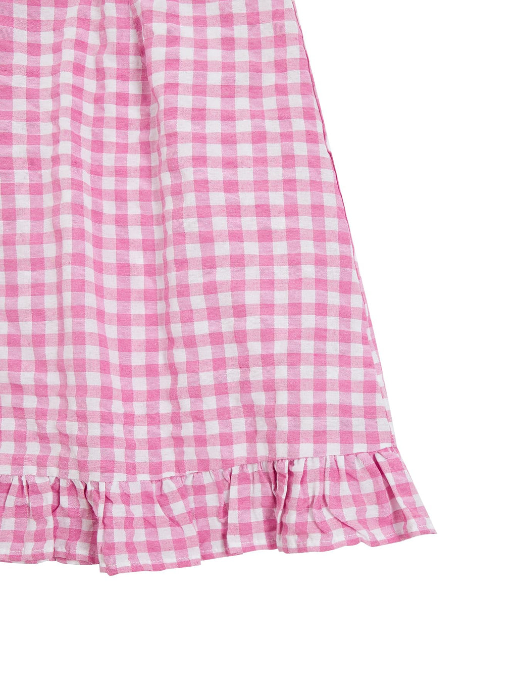 Women's Gingham Print tie Shoulder Sleeveless Ruffle Hem Cami Dress