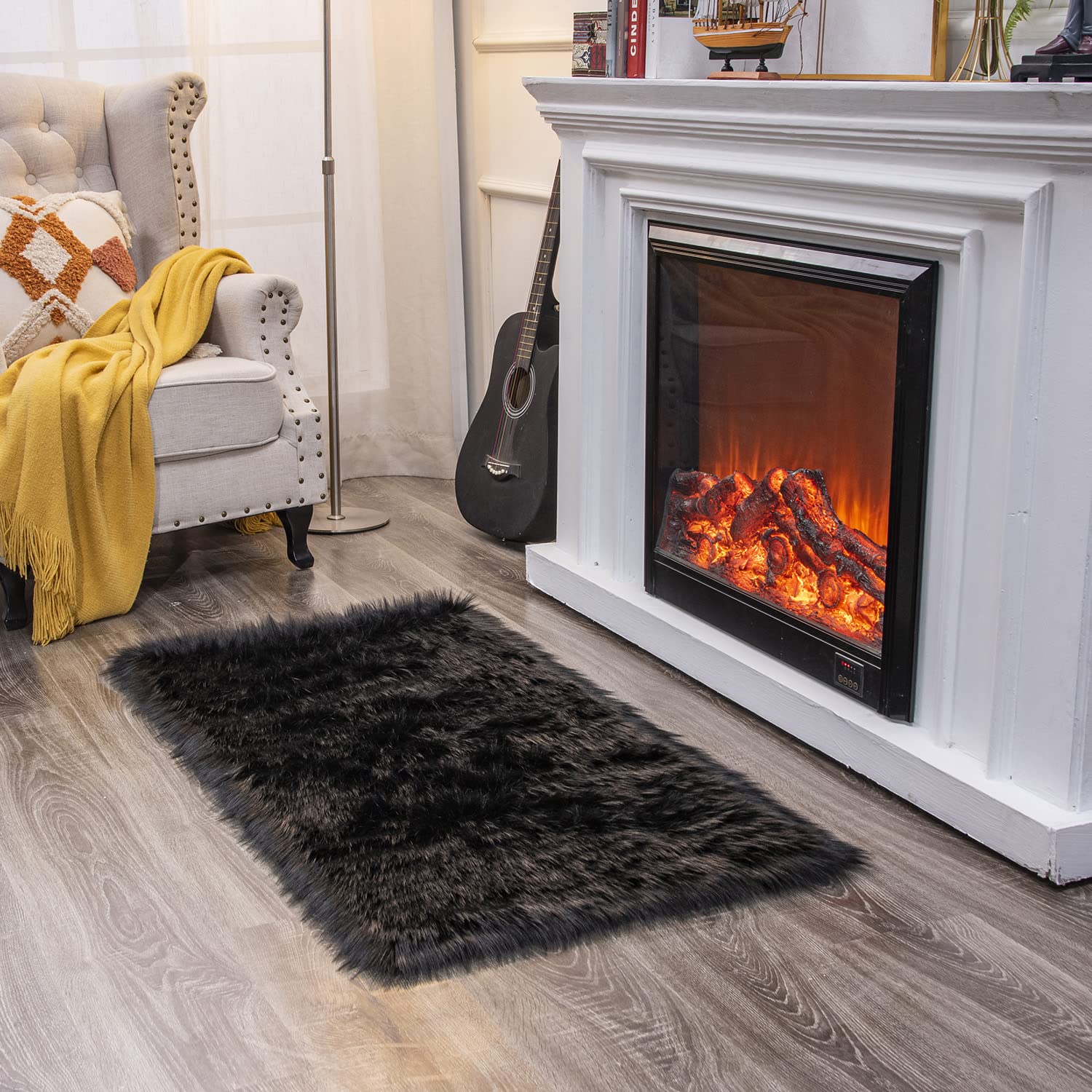 Ultra Soft Faux Fluffy/Fuzzy Shaggy Area Rug - Fur Chair Cover Seat Pad