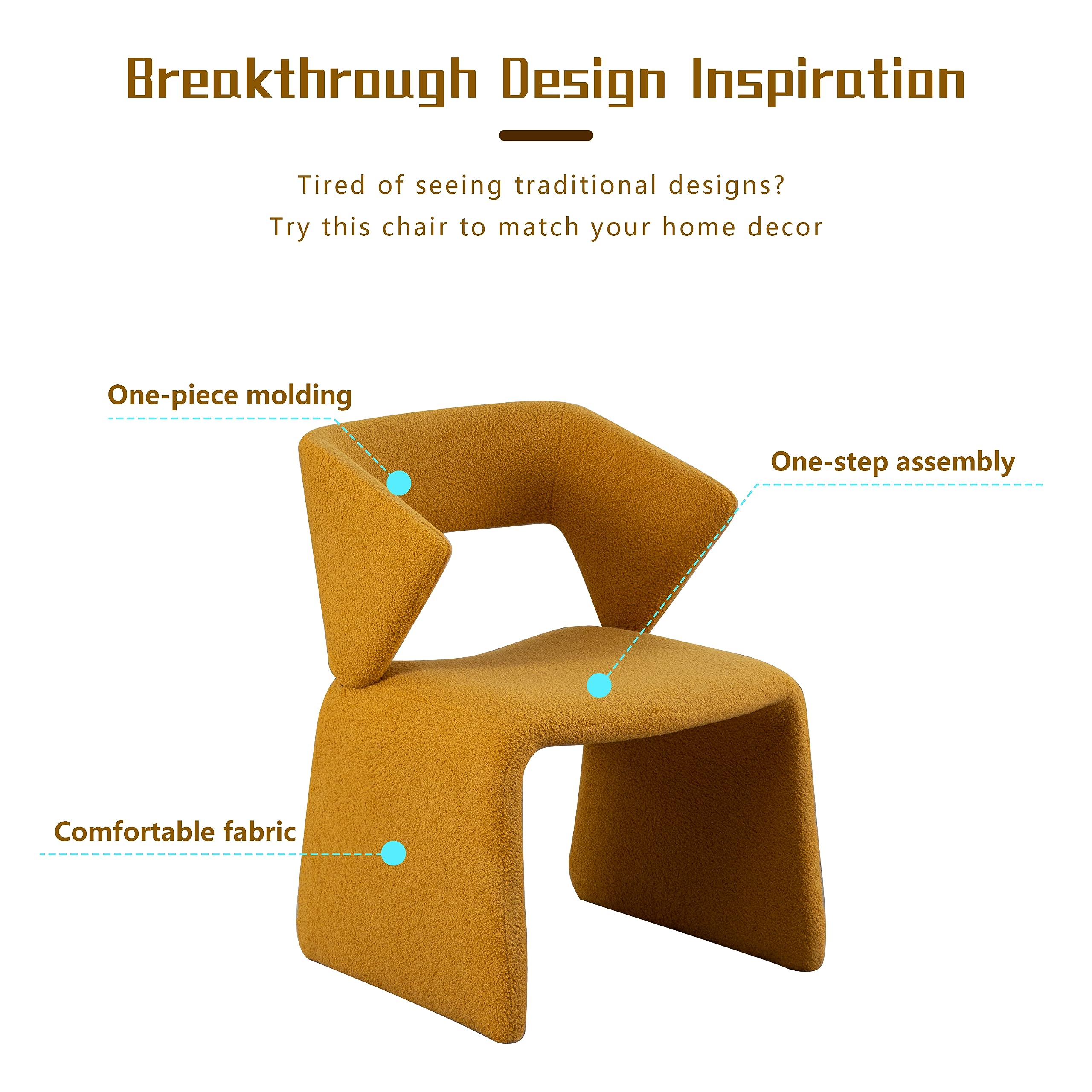 Modern Bouclé Sherpa Accent Chair â€?Comfy Tufted Lamb Fabric Armed Leisure Chair for Reading, Bedroom, Office, and Living Room