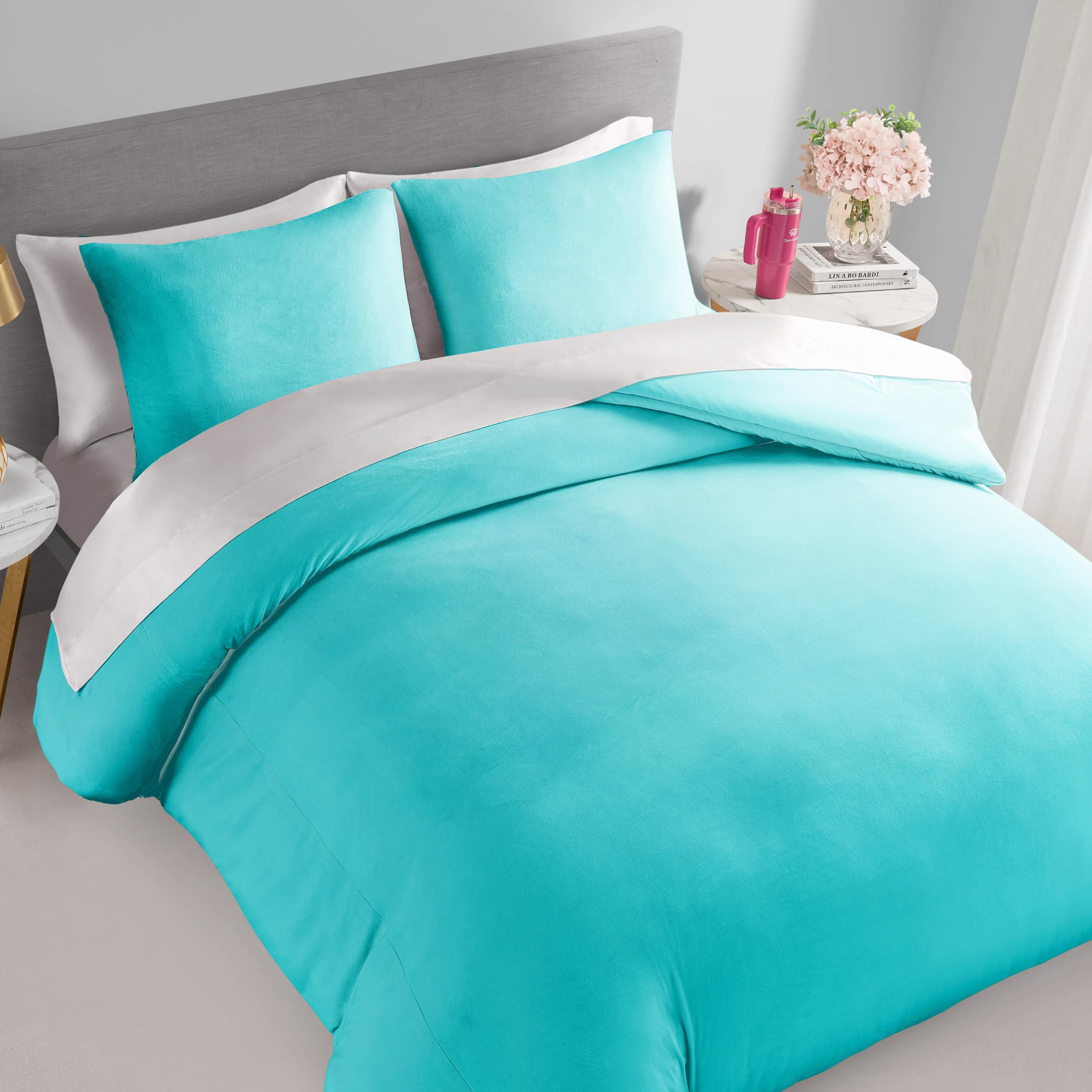Juicy Couture Solid Velour 3-Piece King Comforter Set â€?Luxurious Bedding Ensemble