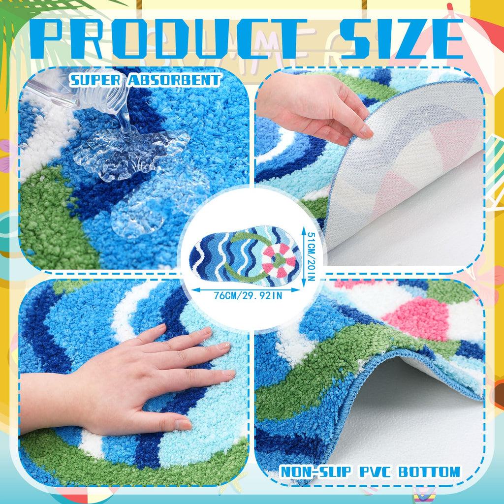 Flower Shower Mat Summer Bathroom Rug Flower Shape Shower Mat Door Cute Bath Summer Bathroom Decoratio Non Slip Washable Bath Rug