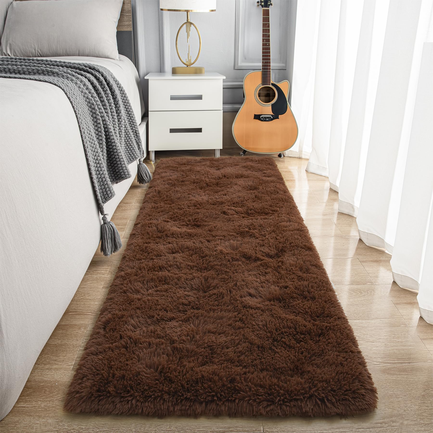 Fluffy Area Rugs Shag Throw Floor Carpet, Soft Shaggy Bedside Non-Slip Plush Rug Home Decor Aesthetic
