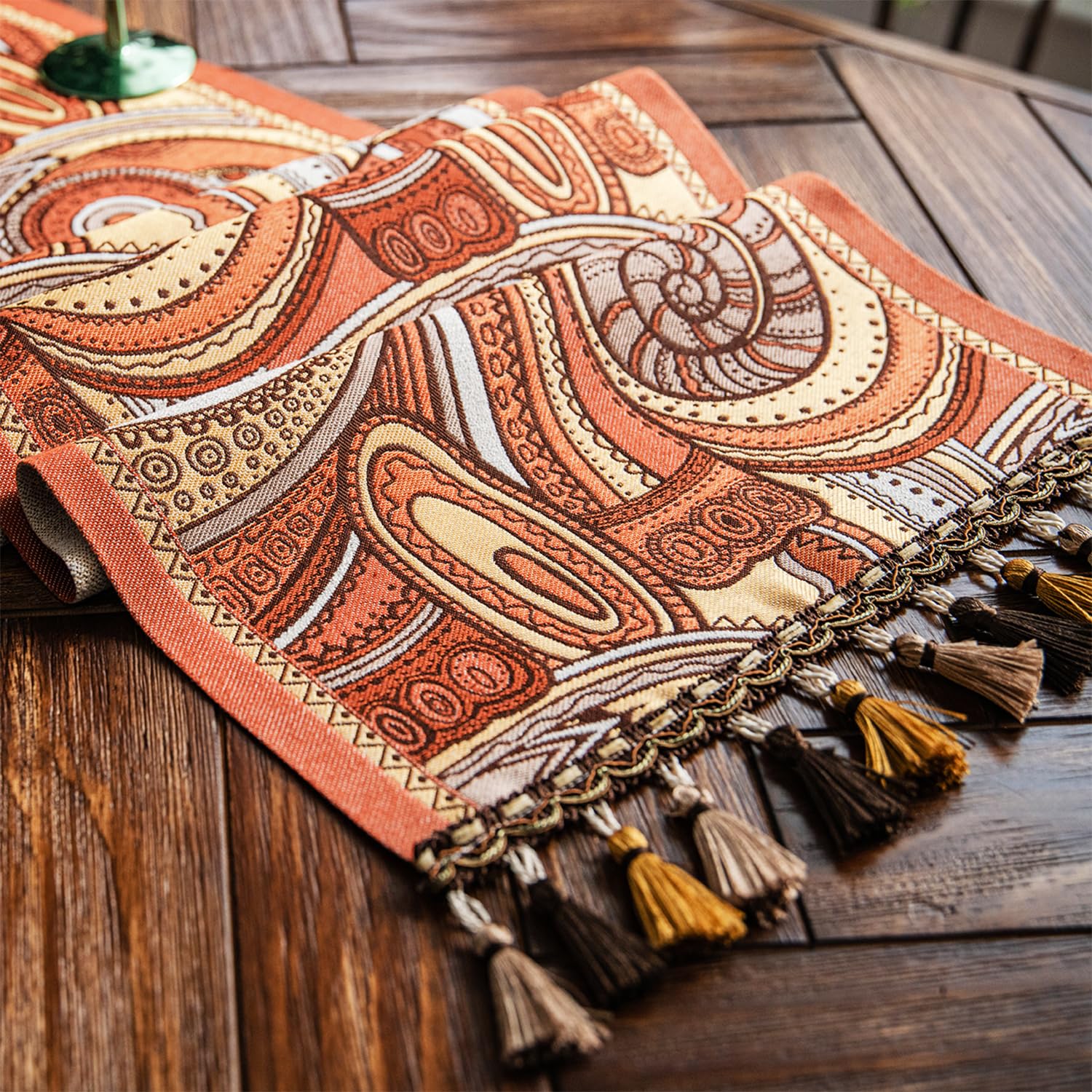 Retro-Luxury Tassels Table Runner Series for Kitchen Dining Table