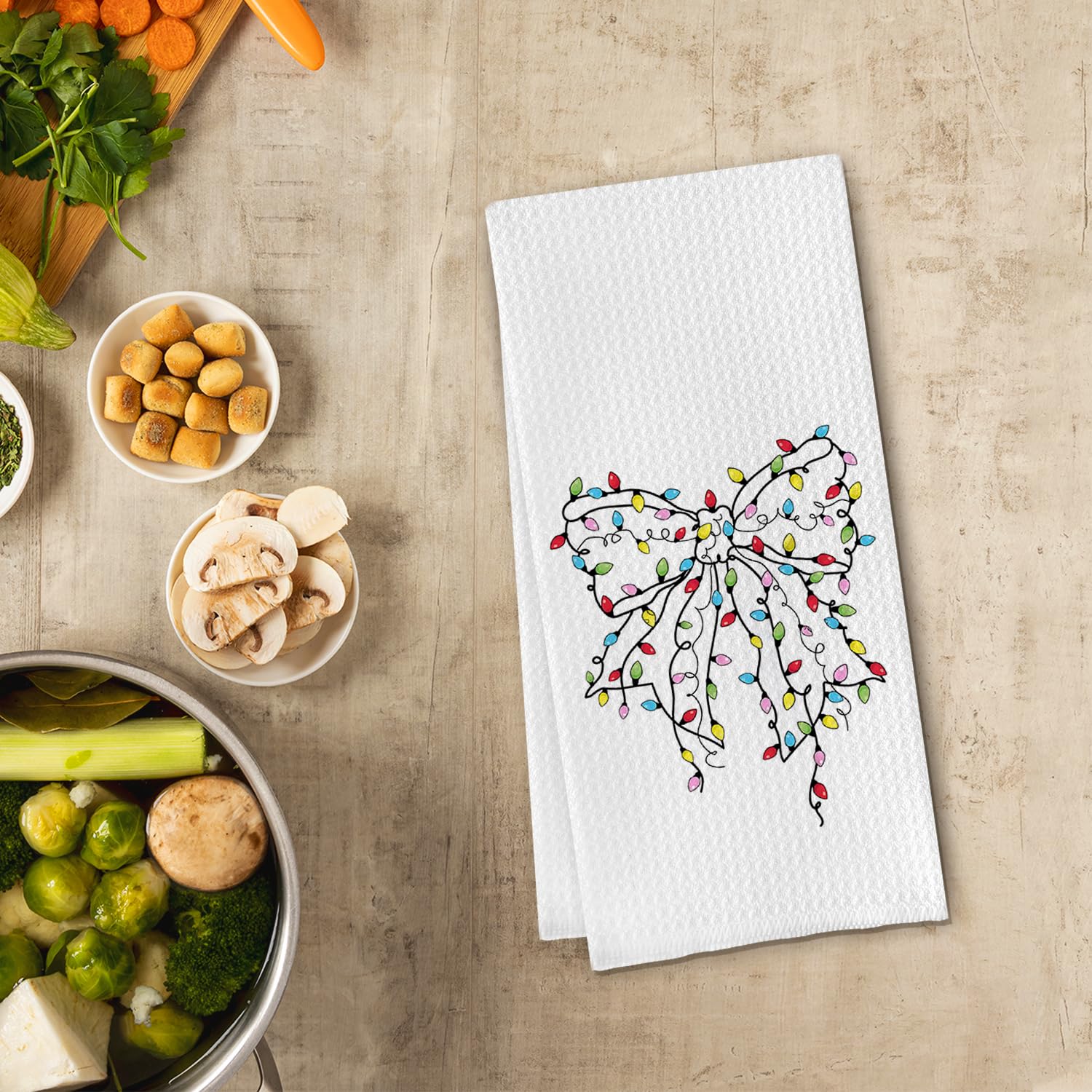 Lace Bow Dish Towels,Tea Towel, Bathroom Decor 16 X 24 Set of 2