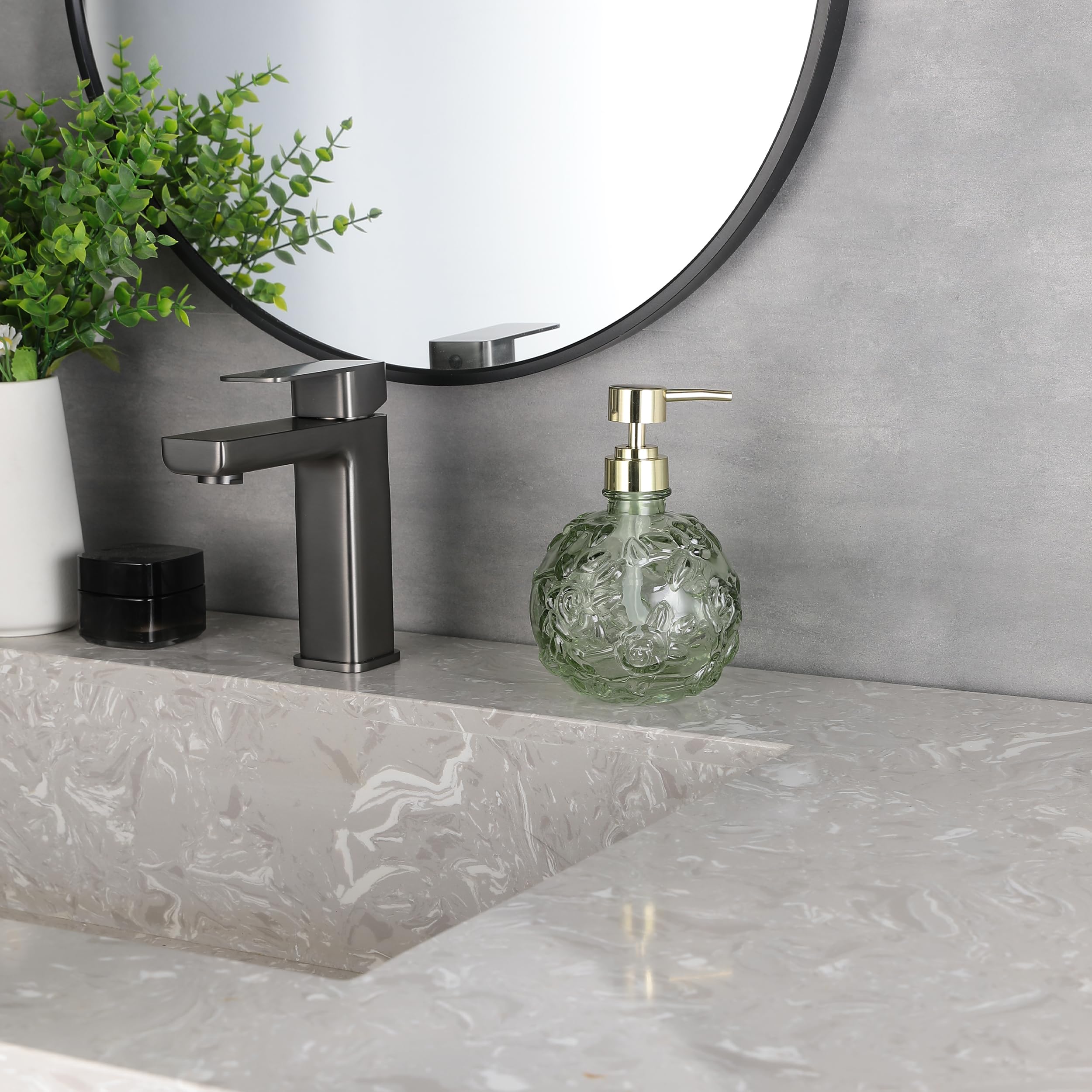 Glass Soap Pump Dispenser, Refillable Soap Dispenser