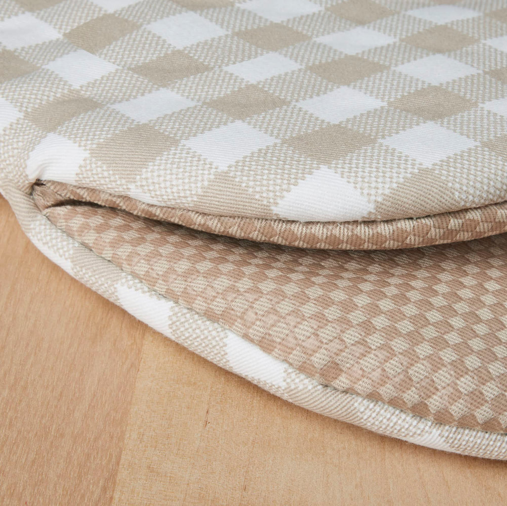 Gingham Mini Oven Mitt 2-Pack Set, Dried Rose, 5.5"x8"