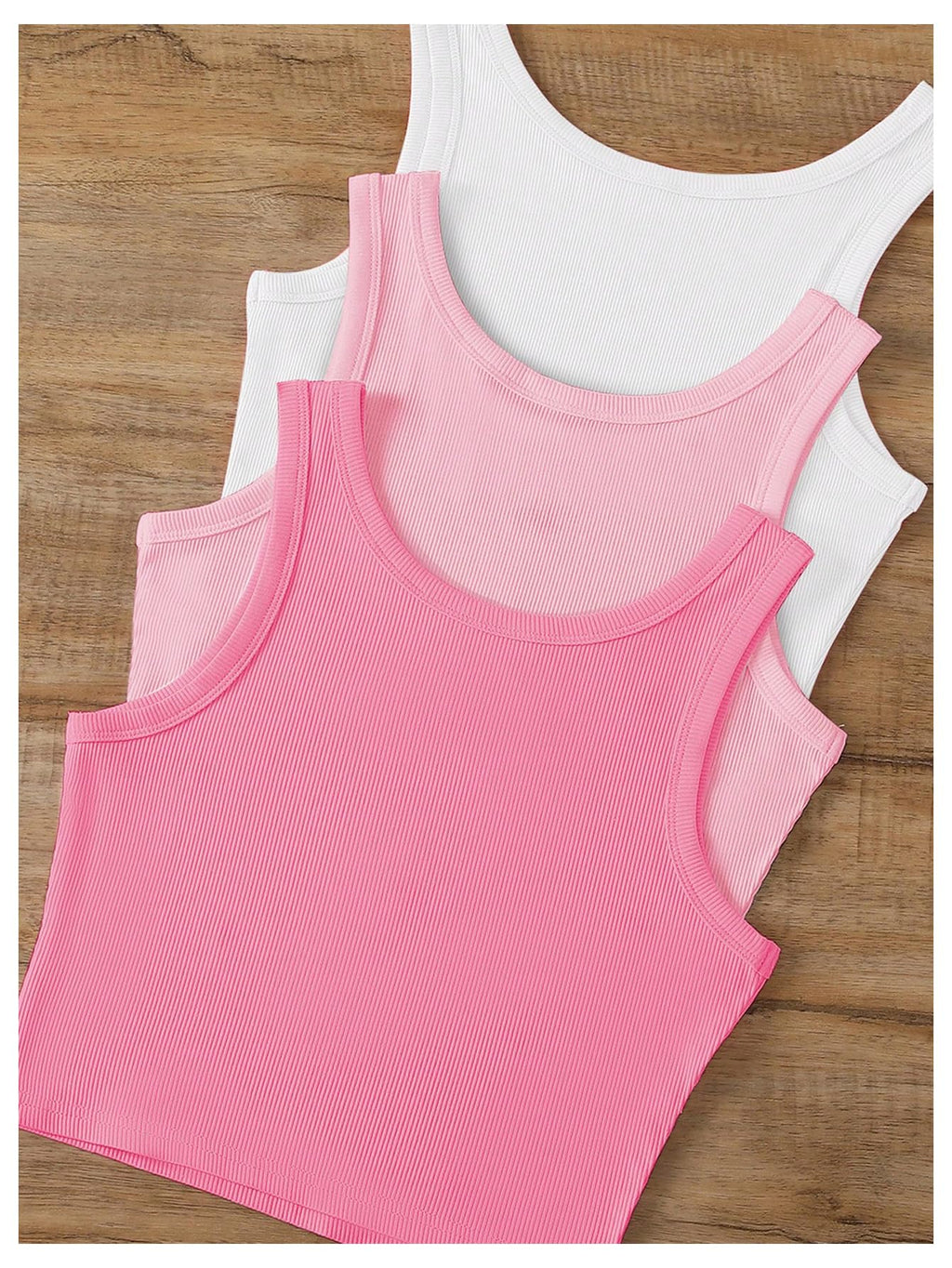 Women's Plus Size 3 Pack Coquette Bow Top Crew Neck Sleeveless Crop Tank Tops