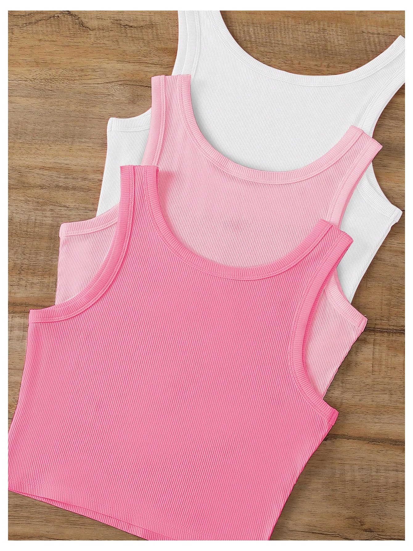 Women's Plus Size 3 Pack Coquette Bow Top Crew Neck Sleeveless Crop Tank Tops