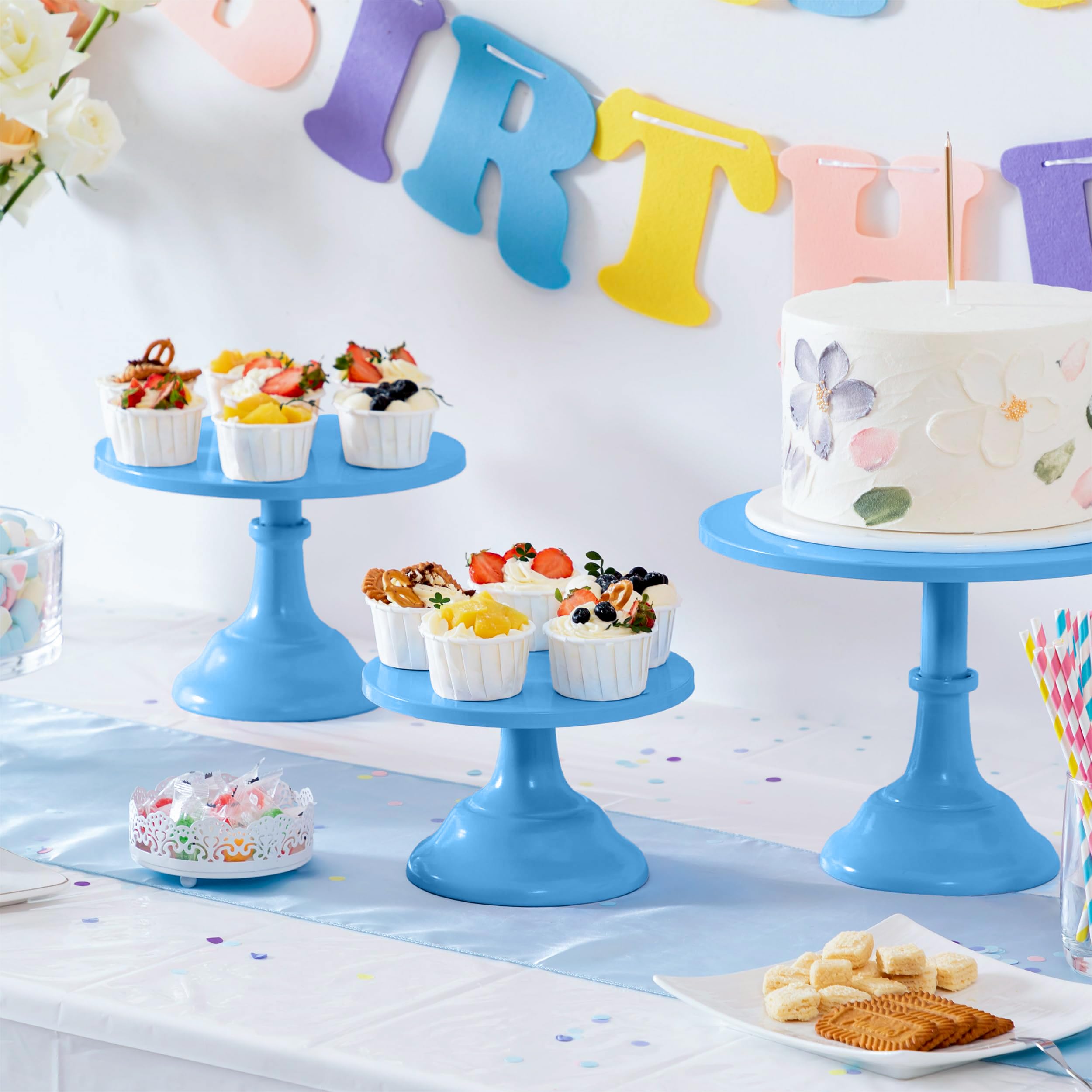 Cake Stand, Cake Stand Set Disc Diameter 8" 10" 12", Perfect Dessert Table Display Set, 3 Pcs